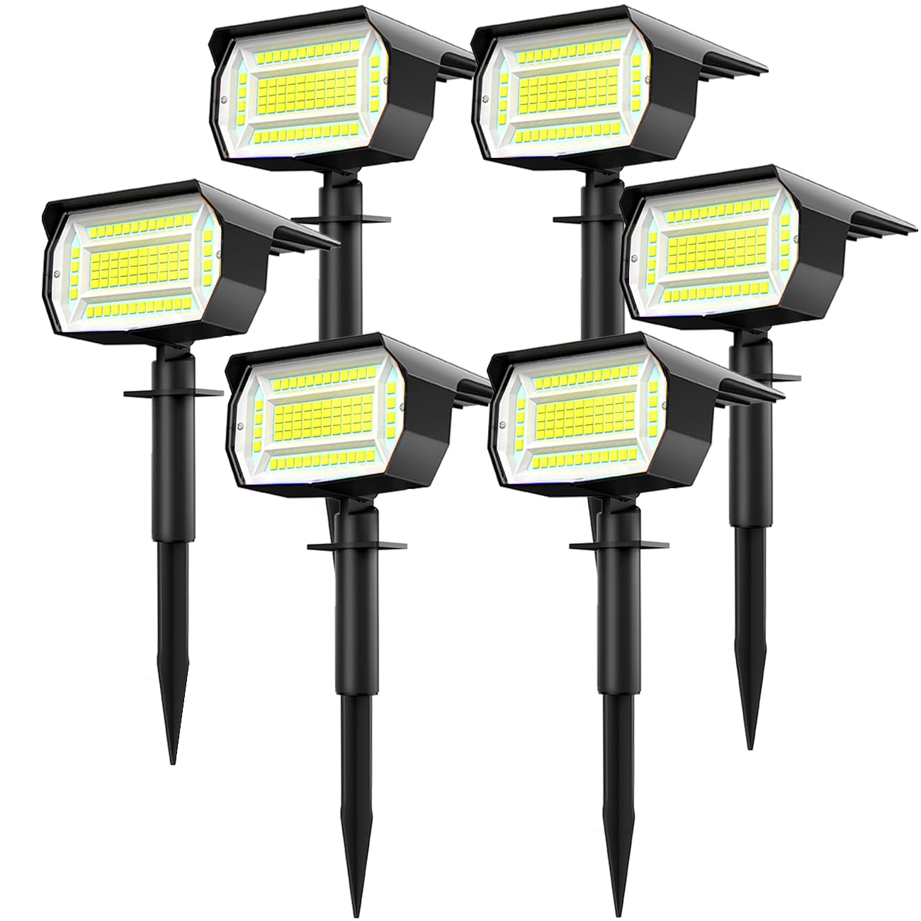 Lotmos 6 Pezzi Faretti Solari LED da Esterno 72 LED