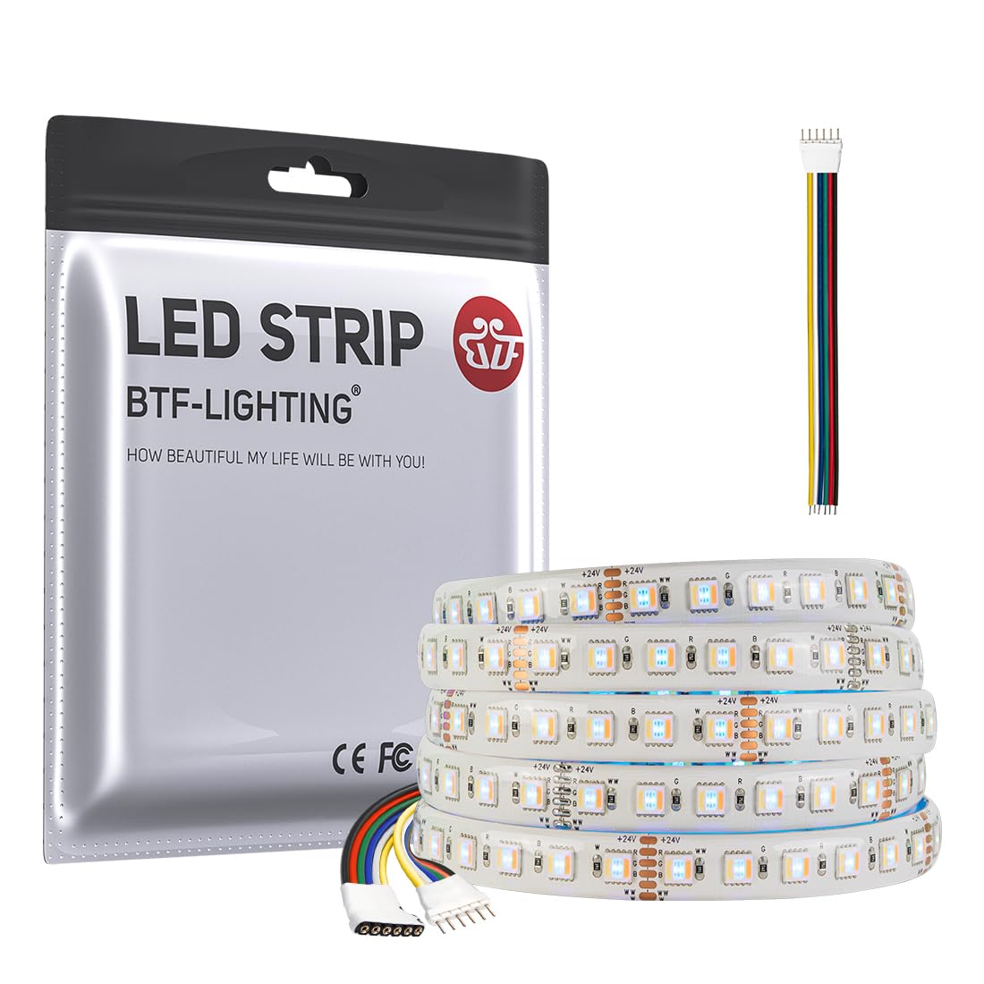 Btf-lighting RGBCCT 5 in 1 LED 5050 Striscia 5M