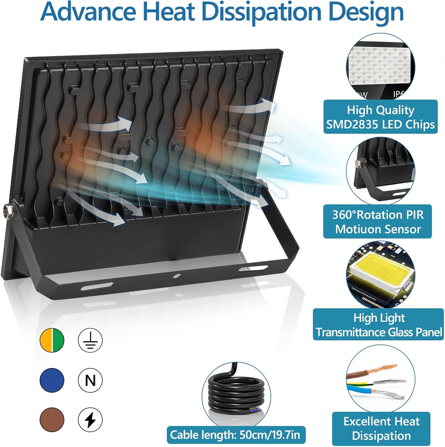 Vrfmaliy Faretto LED Esterno 200W 20000LM - immagine 3