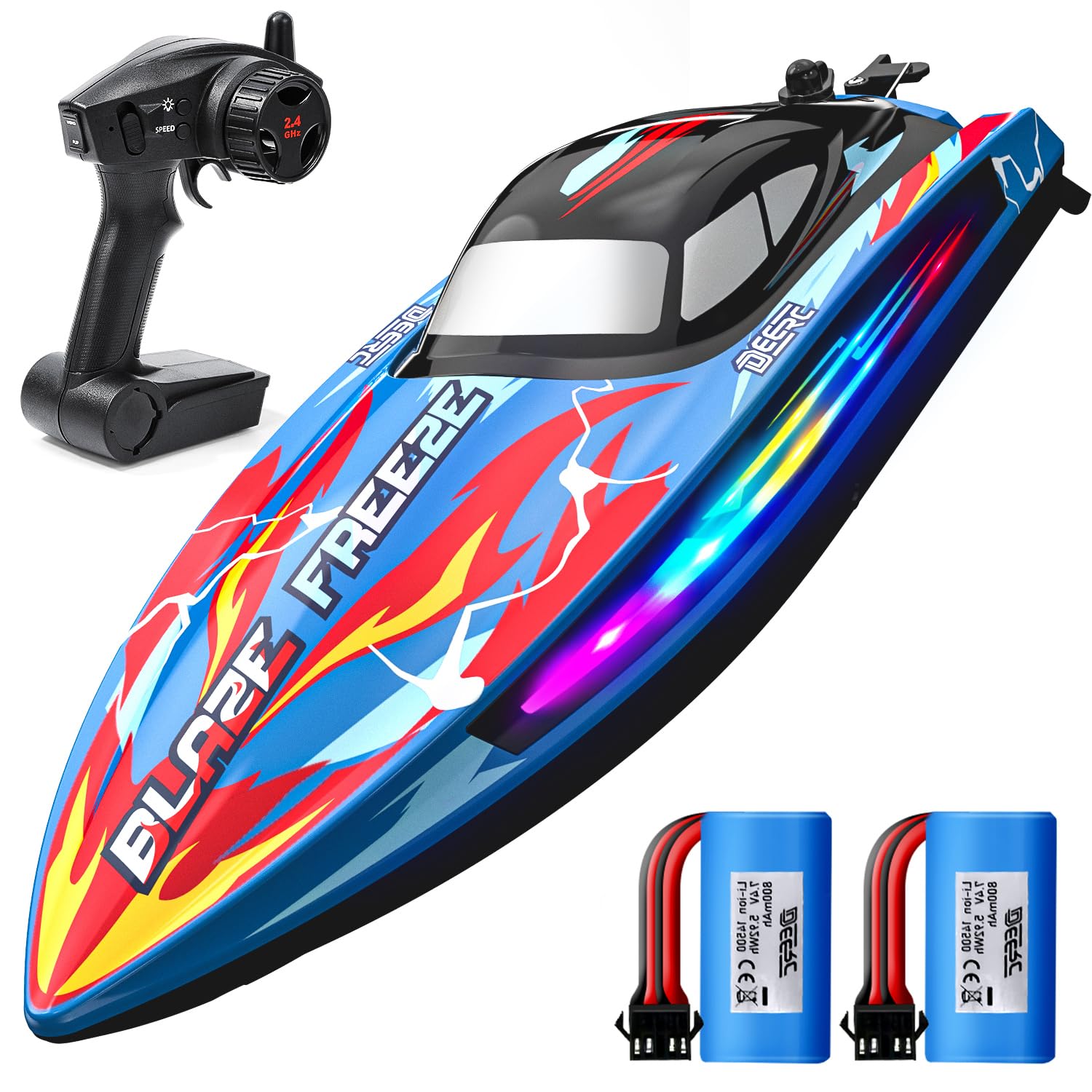 DEERC Barca Telecomandata Veloce 20+MPH con Luce LED