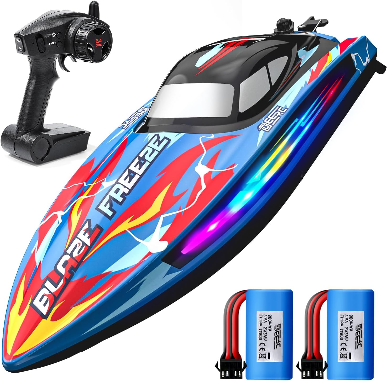 DEERC Barca Telecomandata Veloce 20+MPH con Luce LED - immagine 1