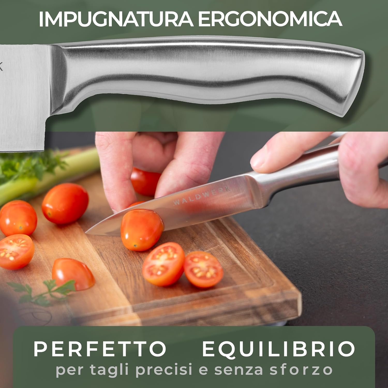 Waldwerk Blocco Coltelli - Set 7 Pezzi con Affilacoltelli - immagine 5