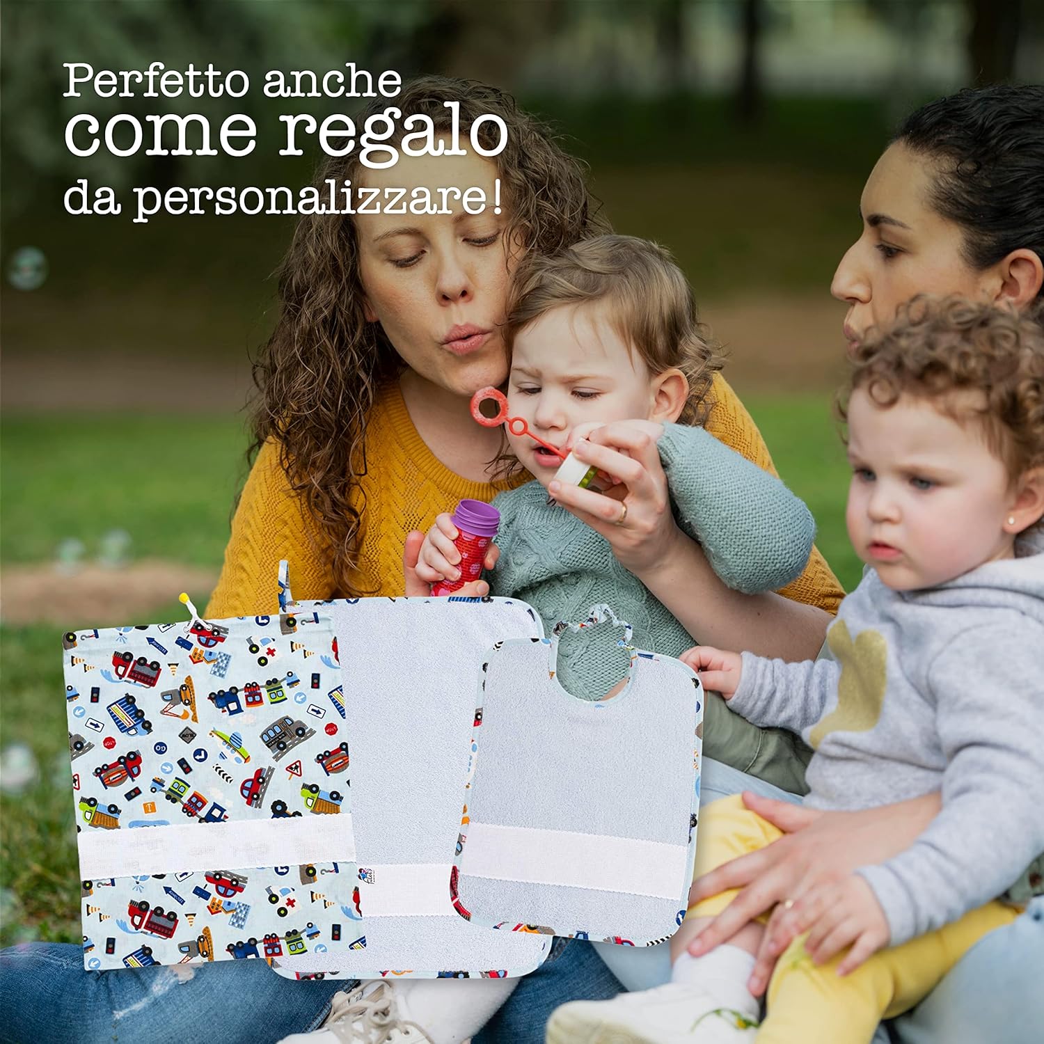 Filet Set Asilo 3 Pezzi - Macchinine Azzurre - immagine 5