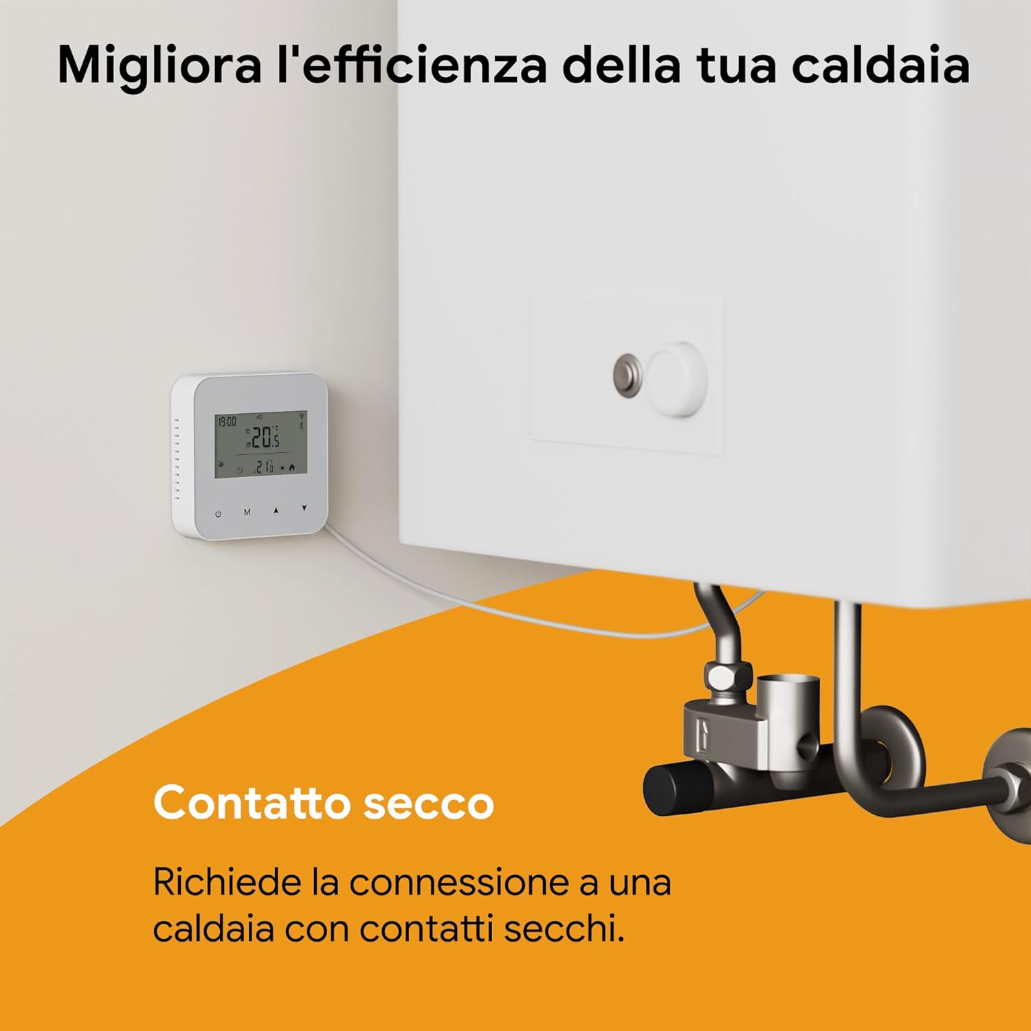 Termostato Caldaia Wifi Smart Digitale 2 Fili - immagine 2