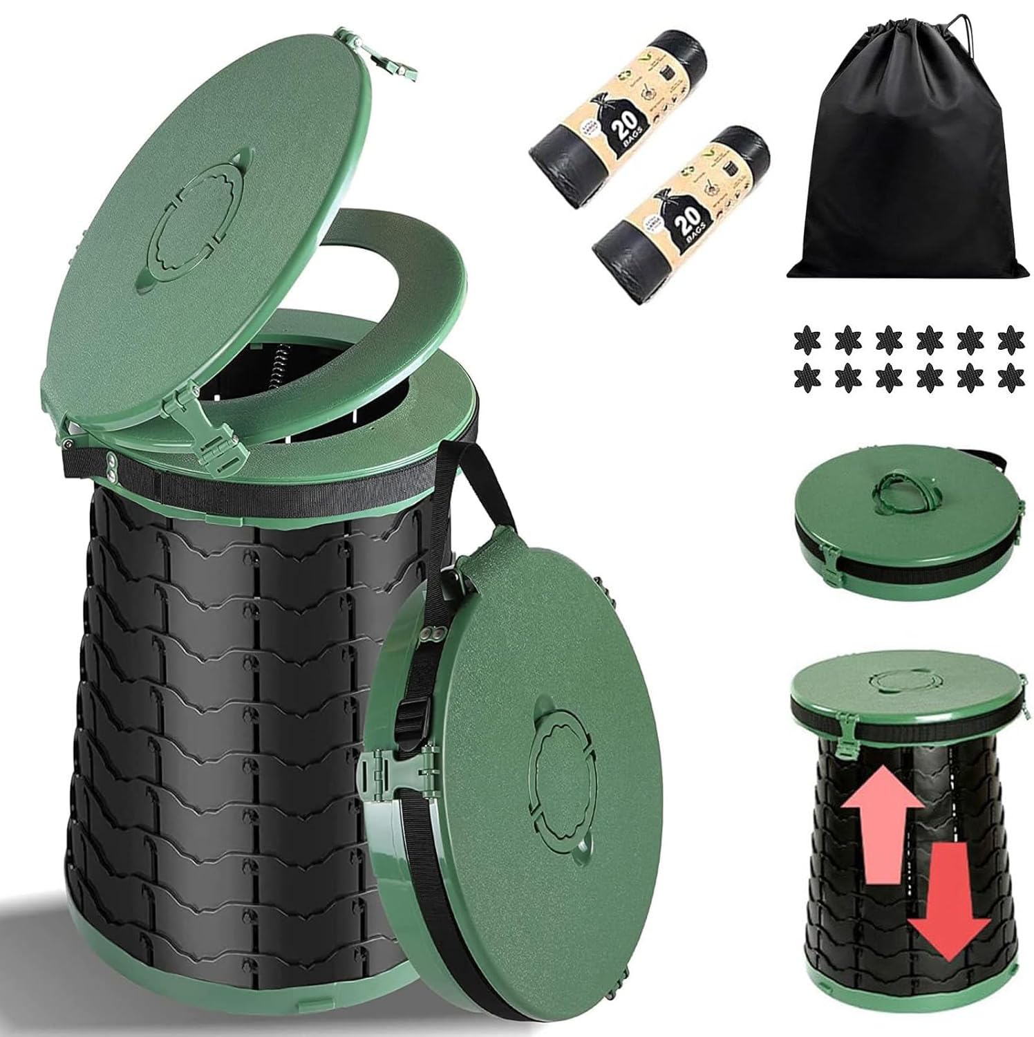 Xiuwoug WC Portatile Pieghevole per Campeggio e Viaggi