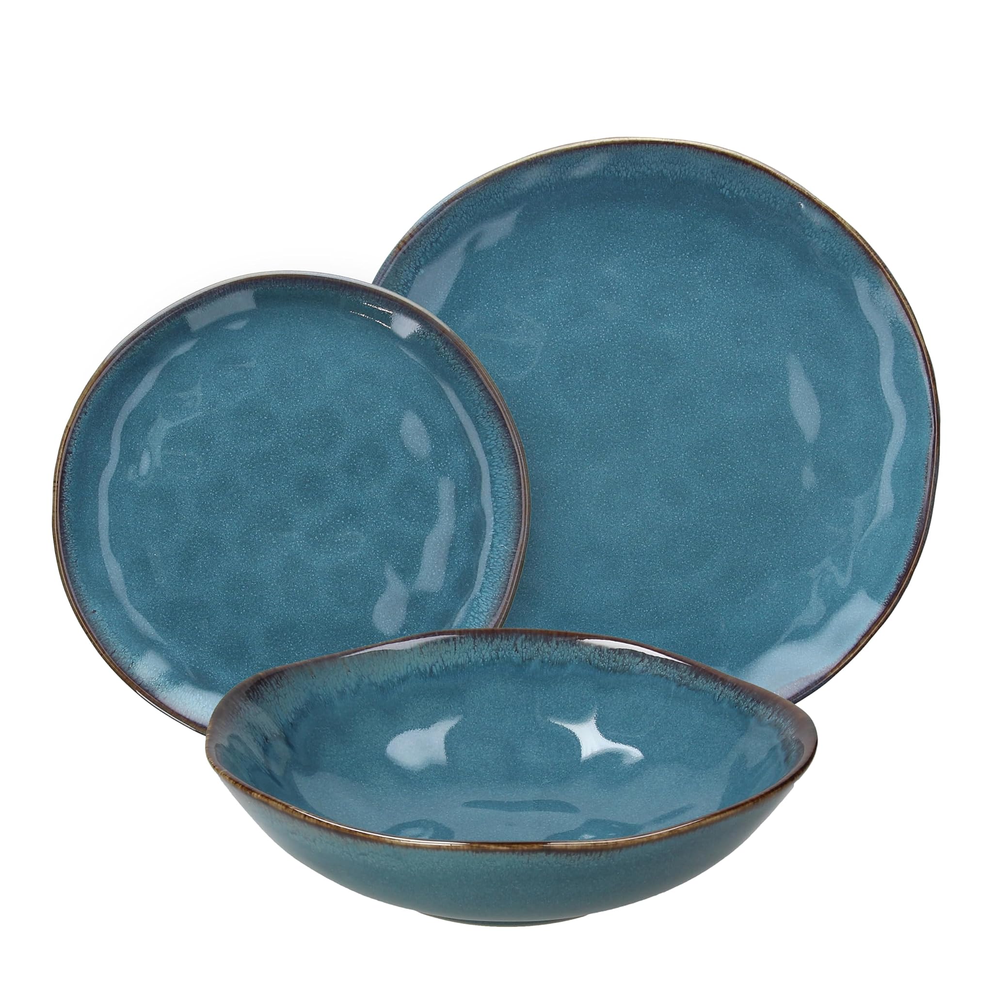 Tognana Nordik Pacific, Servizio piatti 18 pezzi per 6 persone, Stoneware, Blu