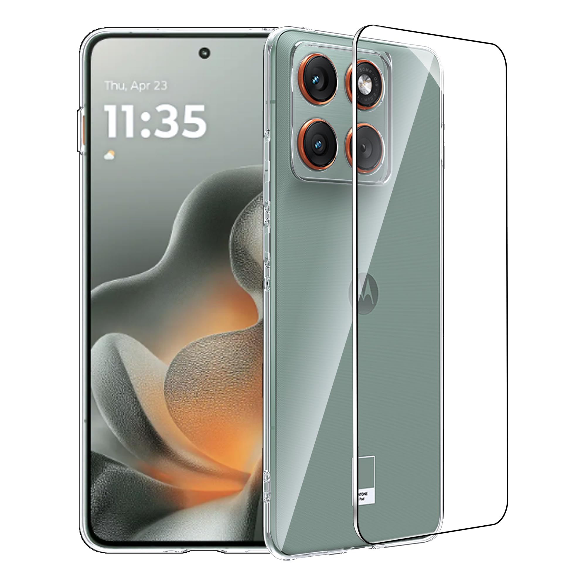 Cover per Motorola Edge 70 + Pellicola Protettiva, Trasparente