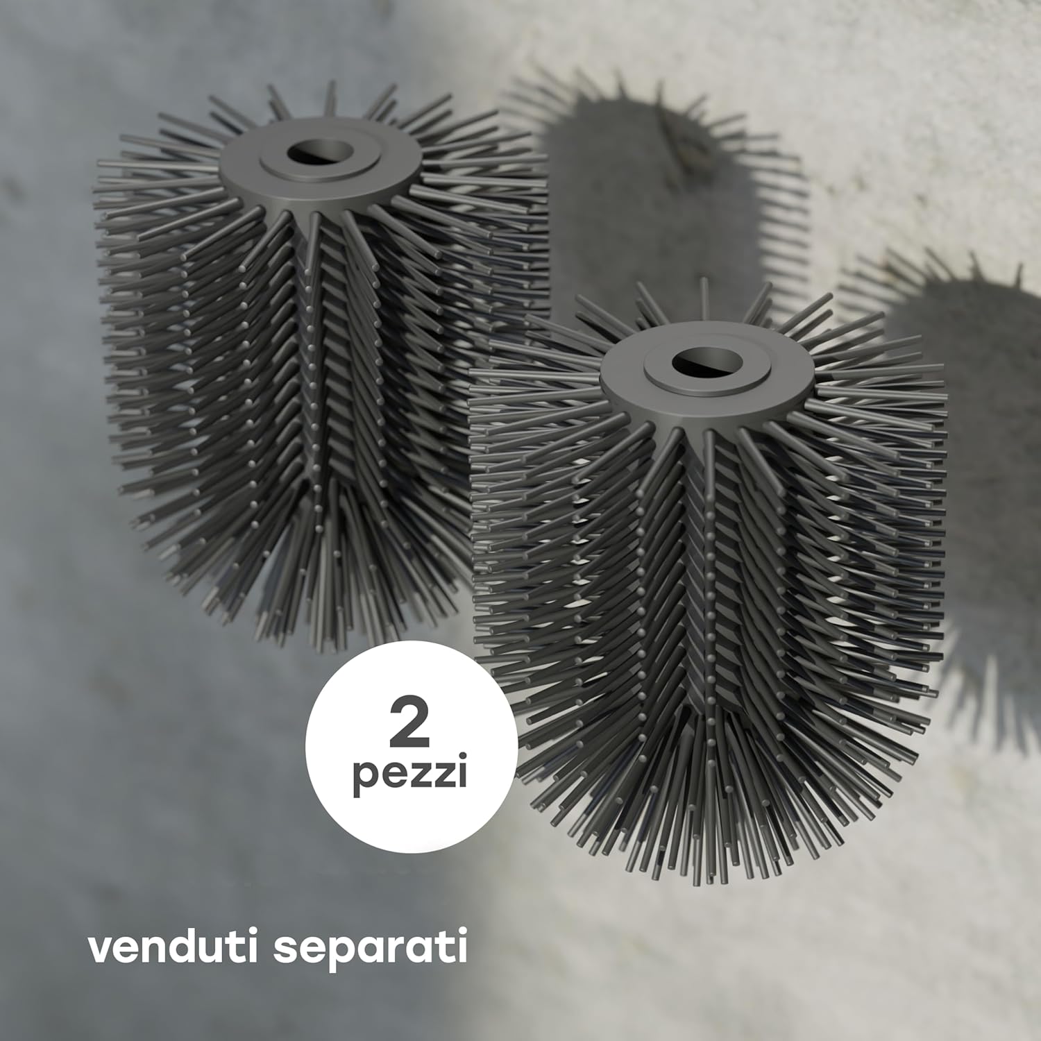 Scopino WC in Acciaio Inox e Silicone con Supporto, Bianco - immagine 7