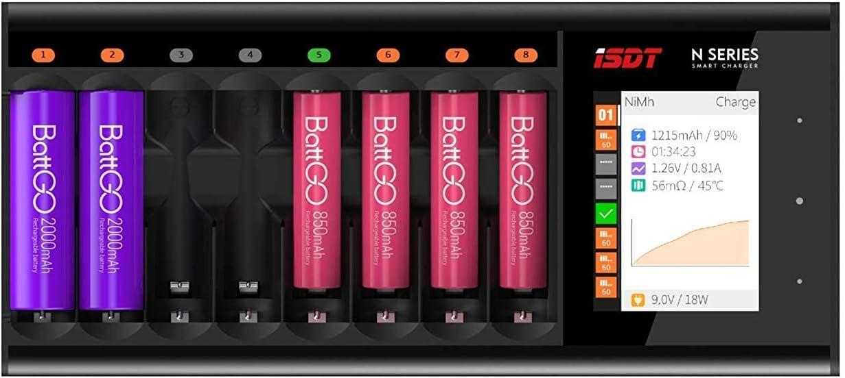 Isdt N8 Caricabatterie 8 Batterie con Display LCD - immagine 1