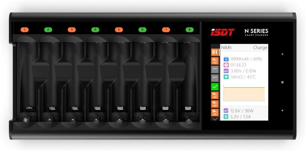 Isdt N8 Caricabatterie 8 Batterie con Display LCD - immagine 3