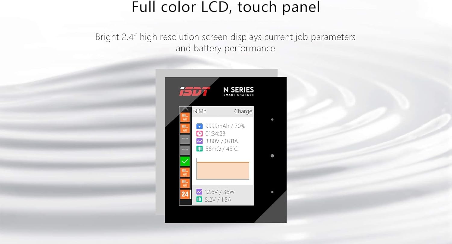 Isdt N8 Caricabatterie 8 Batterie con Display LCD - immagine 4
