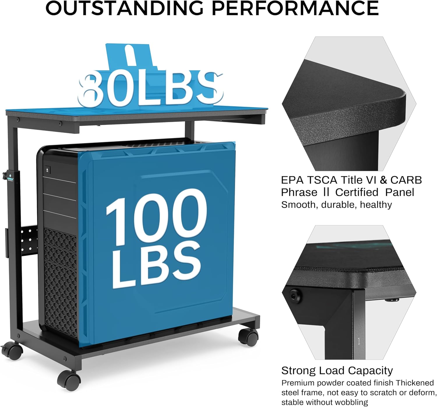 Eureka Ergonomic Computer Tower Stand Regolabile - immagine 7