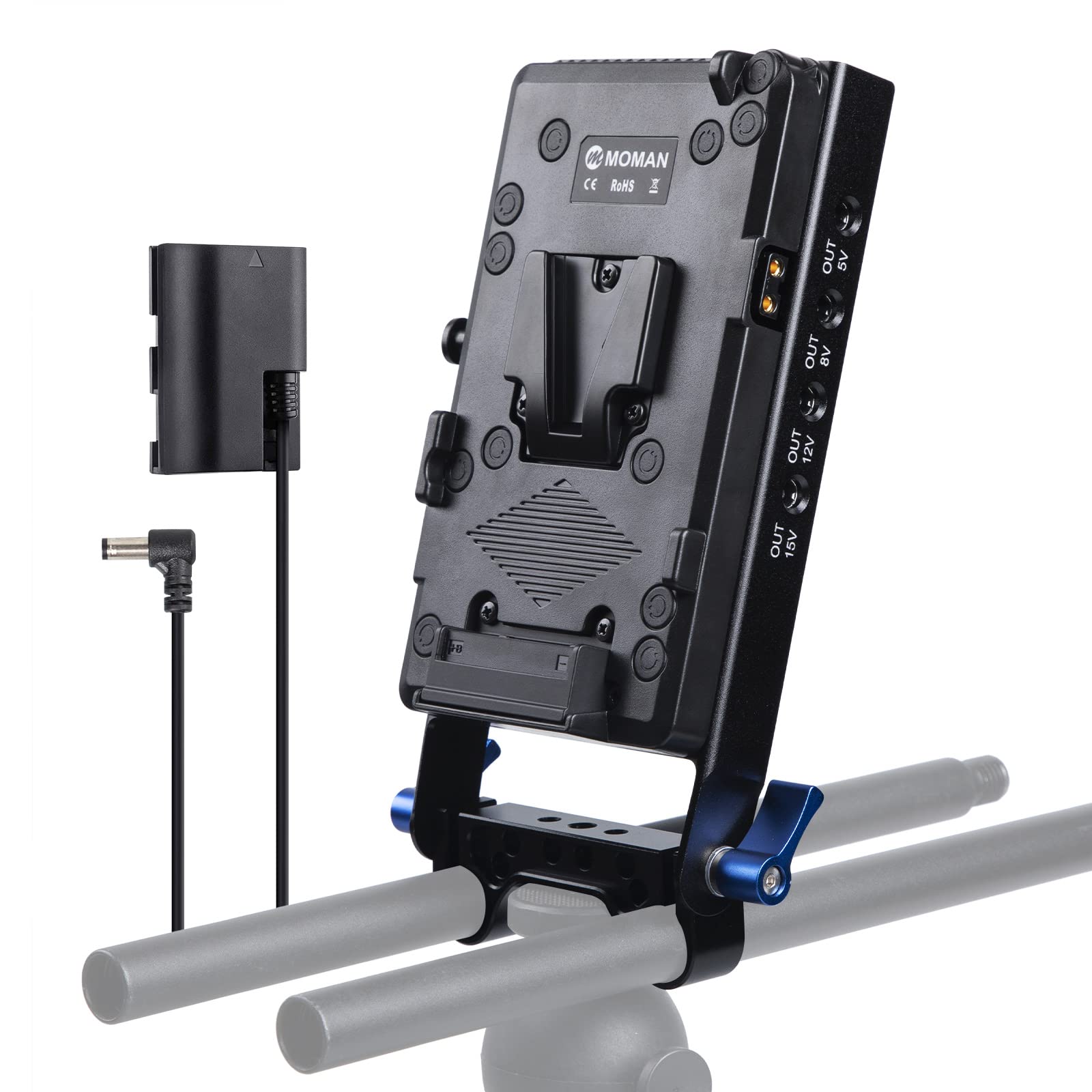 Moman V-Mount Piastra Batteria con Rod 15mm
