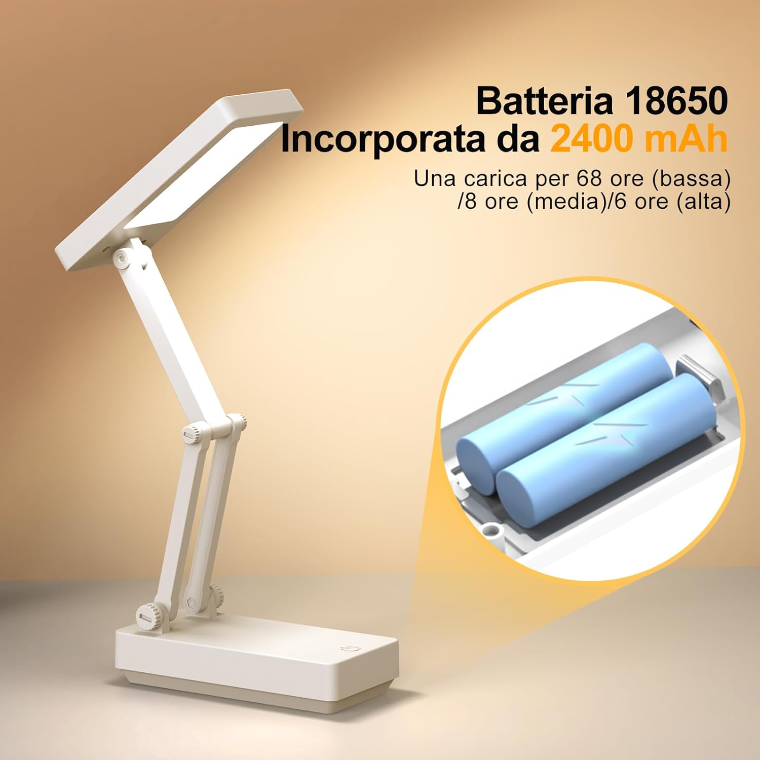 Lampada da Tavolo LED Pieghevole e Ricaricabile - immagine 5
