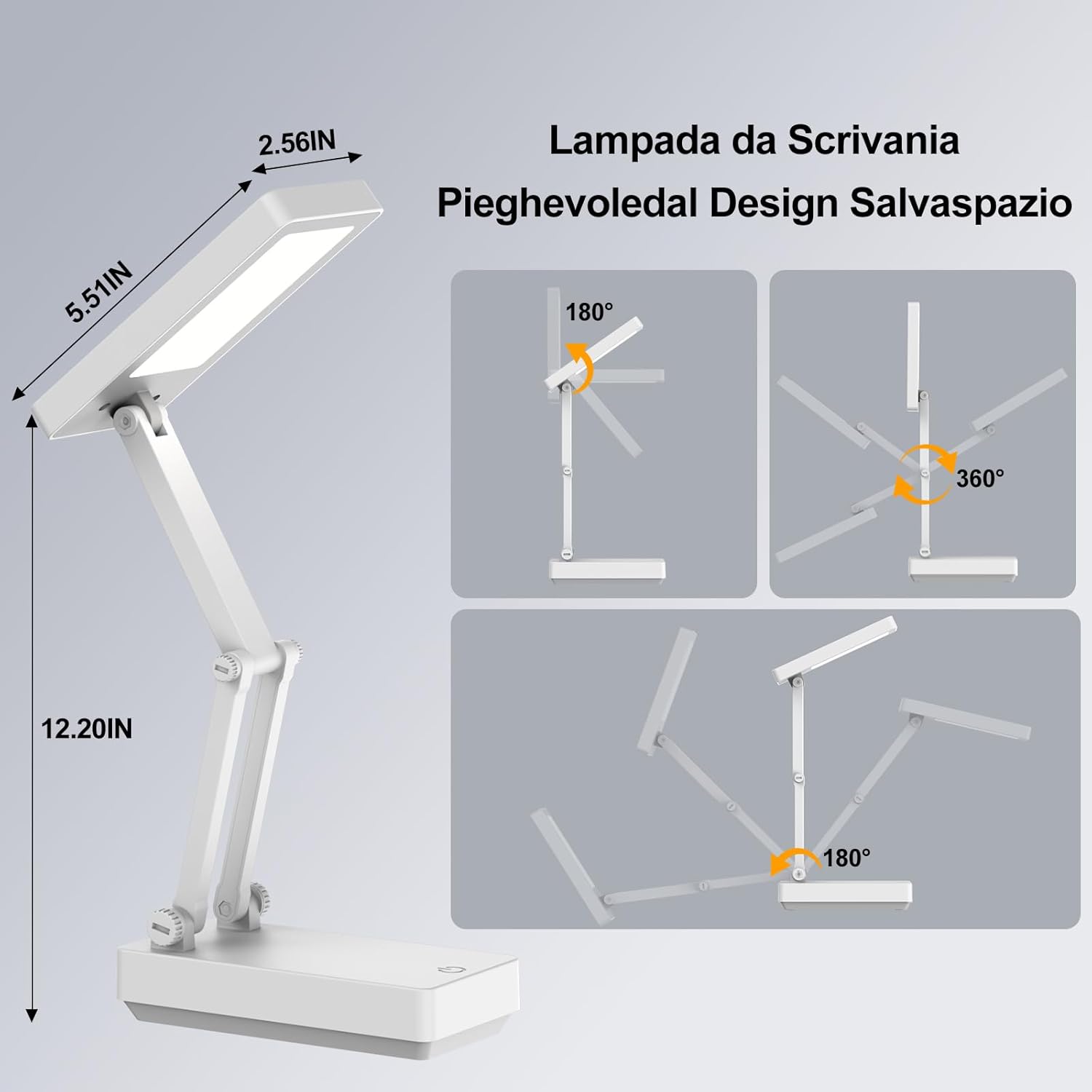 Lampada da Tavolo LED Pieghevole e Ricaricabile - immagine 6