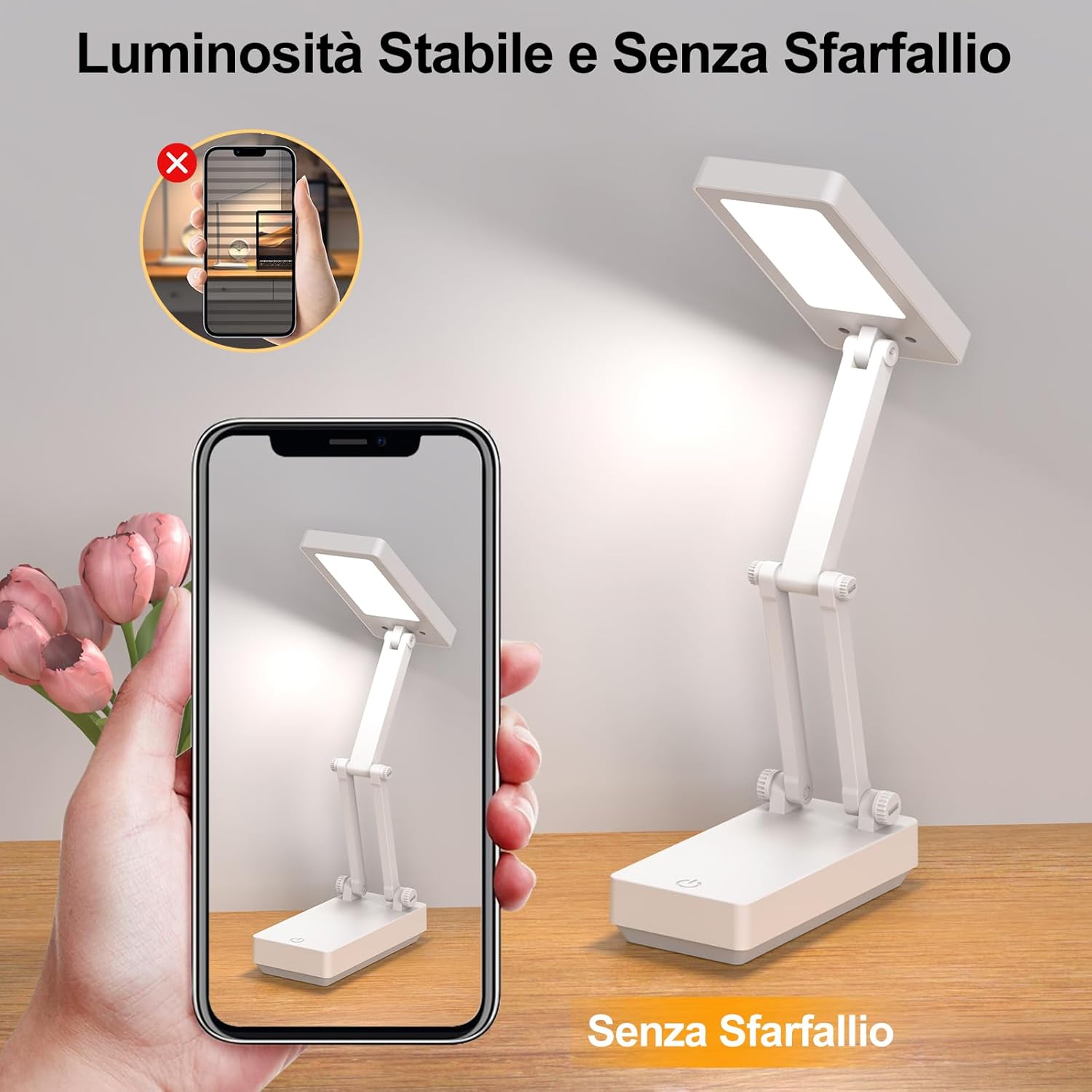 Lampada da Tavolo LED Pieghevole e Ricaricabile - immagine 7