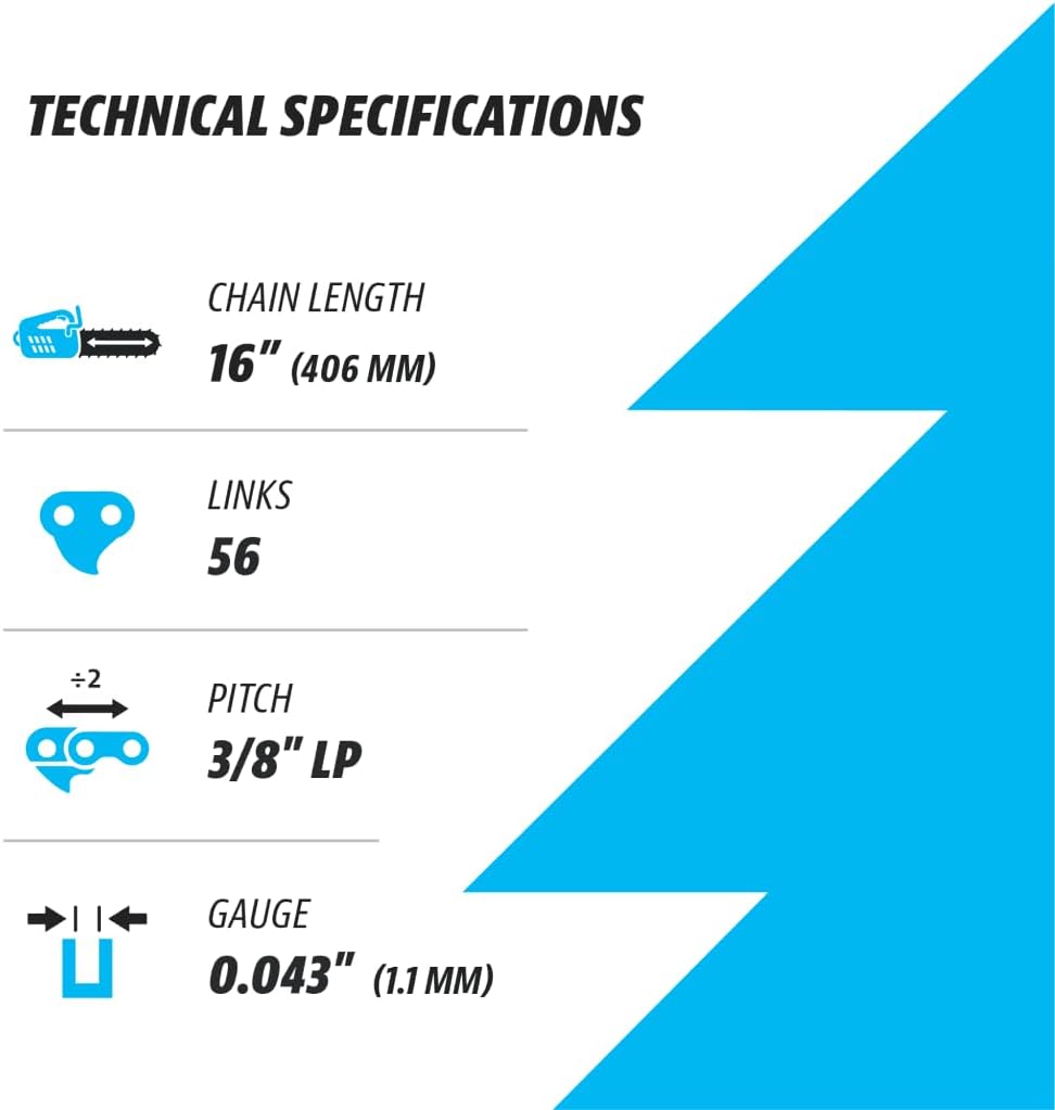 Catena per Motosega Premium 40 cm, 56 TG, 3 Catene - immagine 2