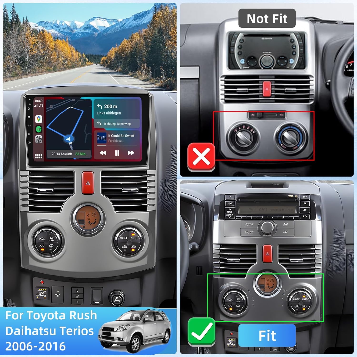 Fuluku Android Autoradio 9'' per Toyota Rush 2006-2016 - immagine 2