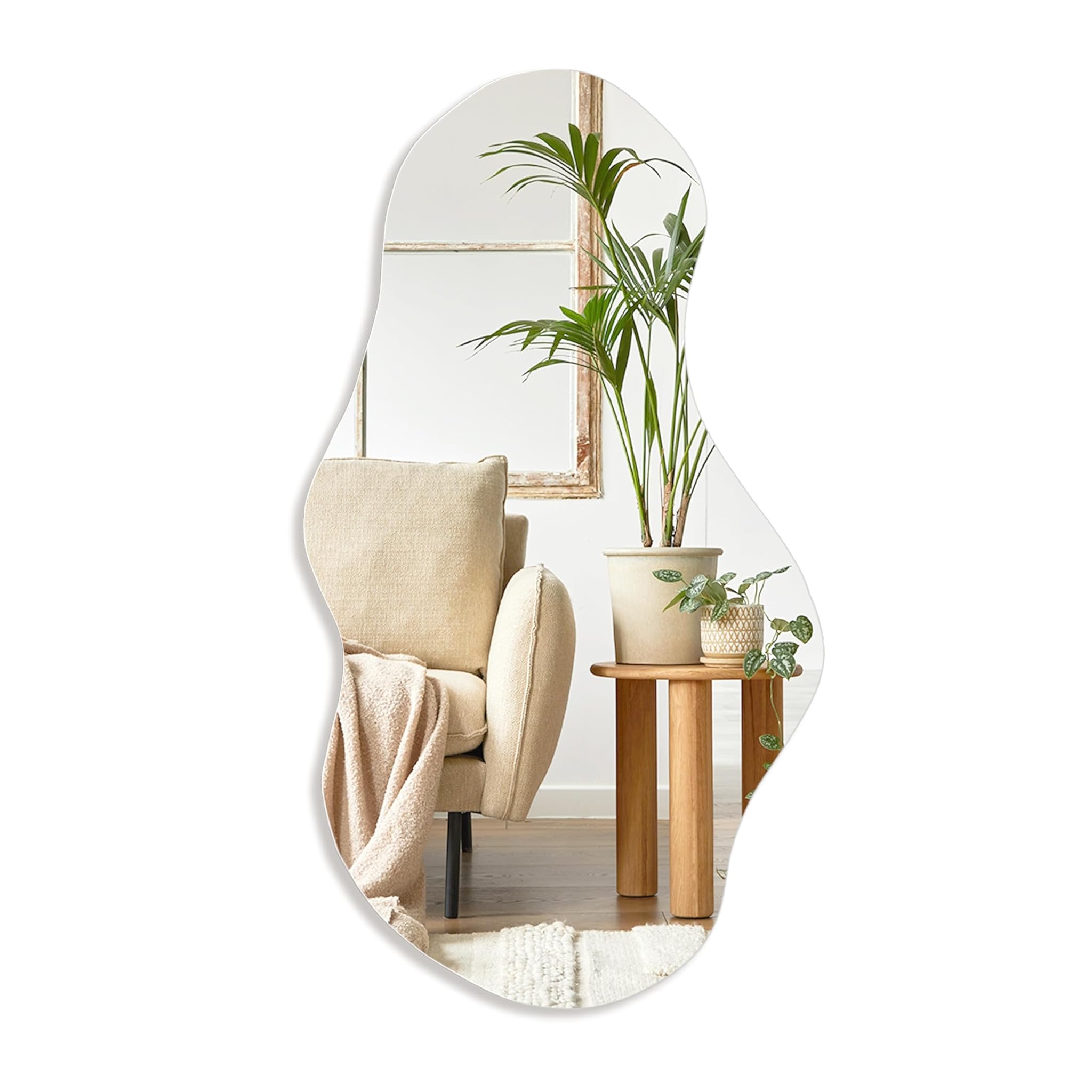 Perfnique Specchio Irregolare da Parete Asimmetrico 100x61cm