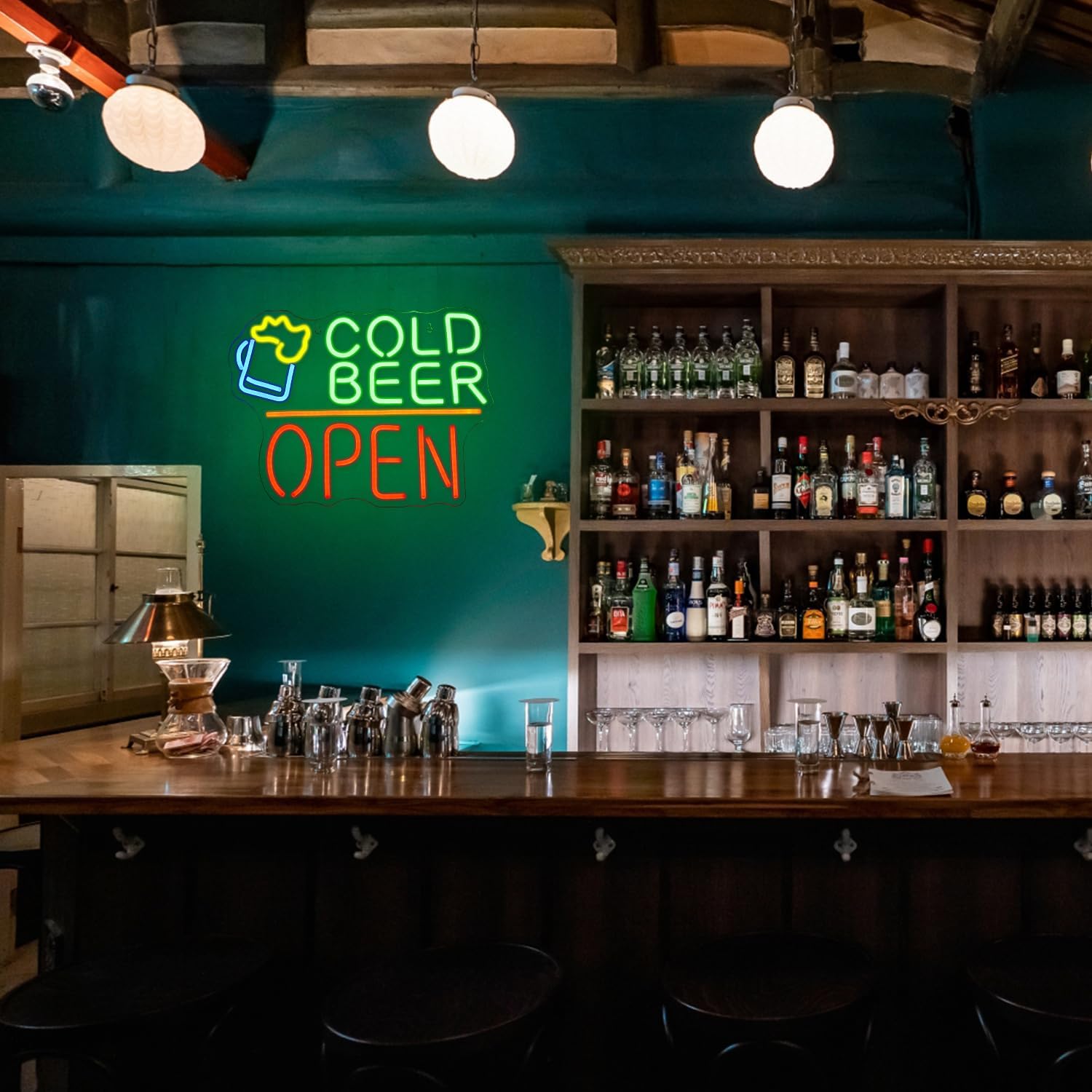 Lmsignly Cold Beer Neon Sign Open LED - immagine 6