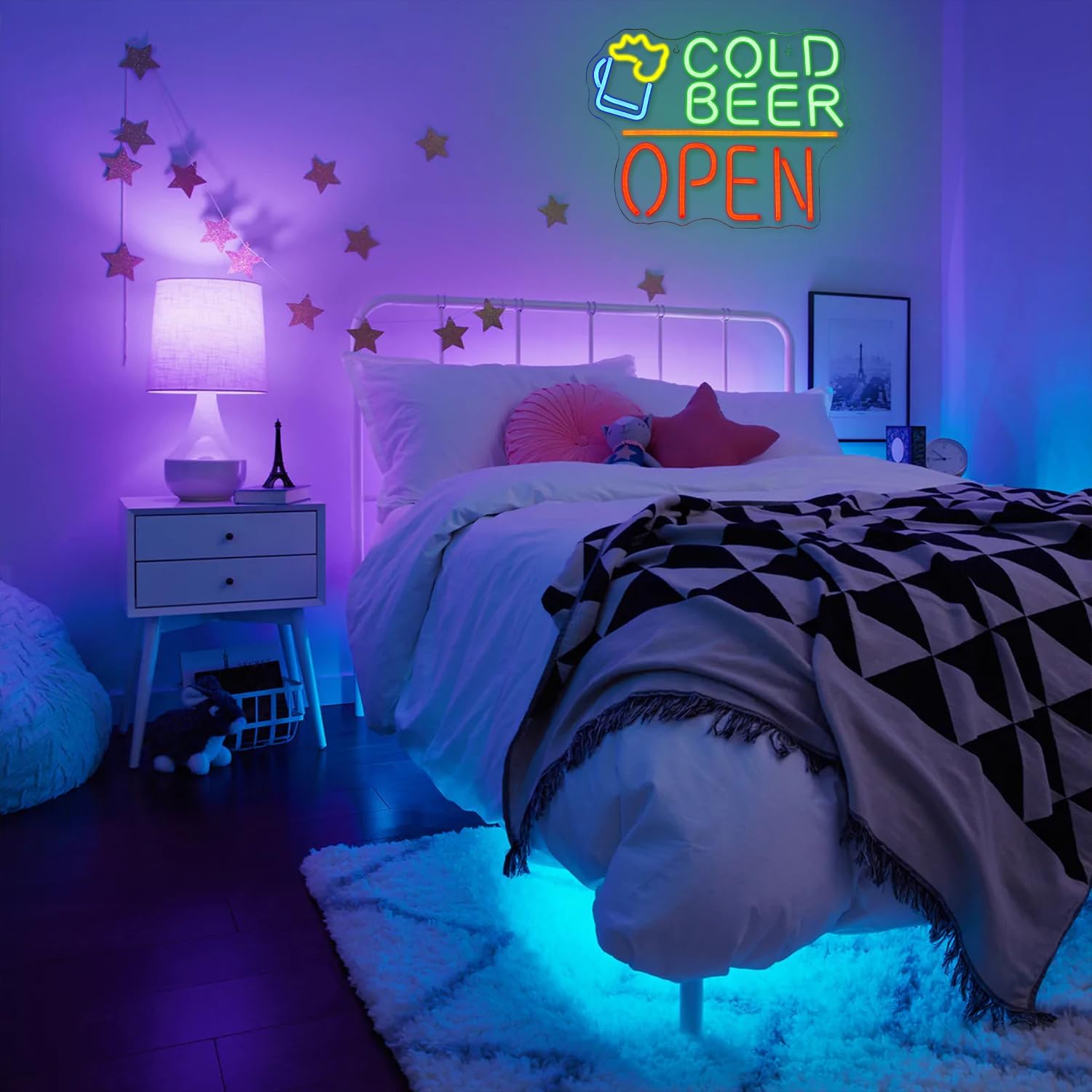 Lmsignly Cold Beer Neon Sign Open LED - immagine 7