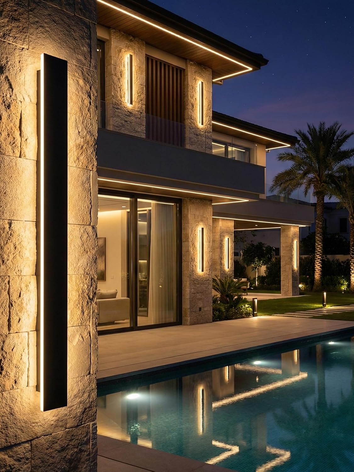 Applique da Parete Esterno LED Lunga 150CM, Nera - immagine 8