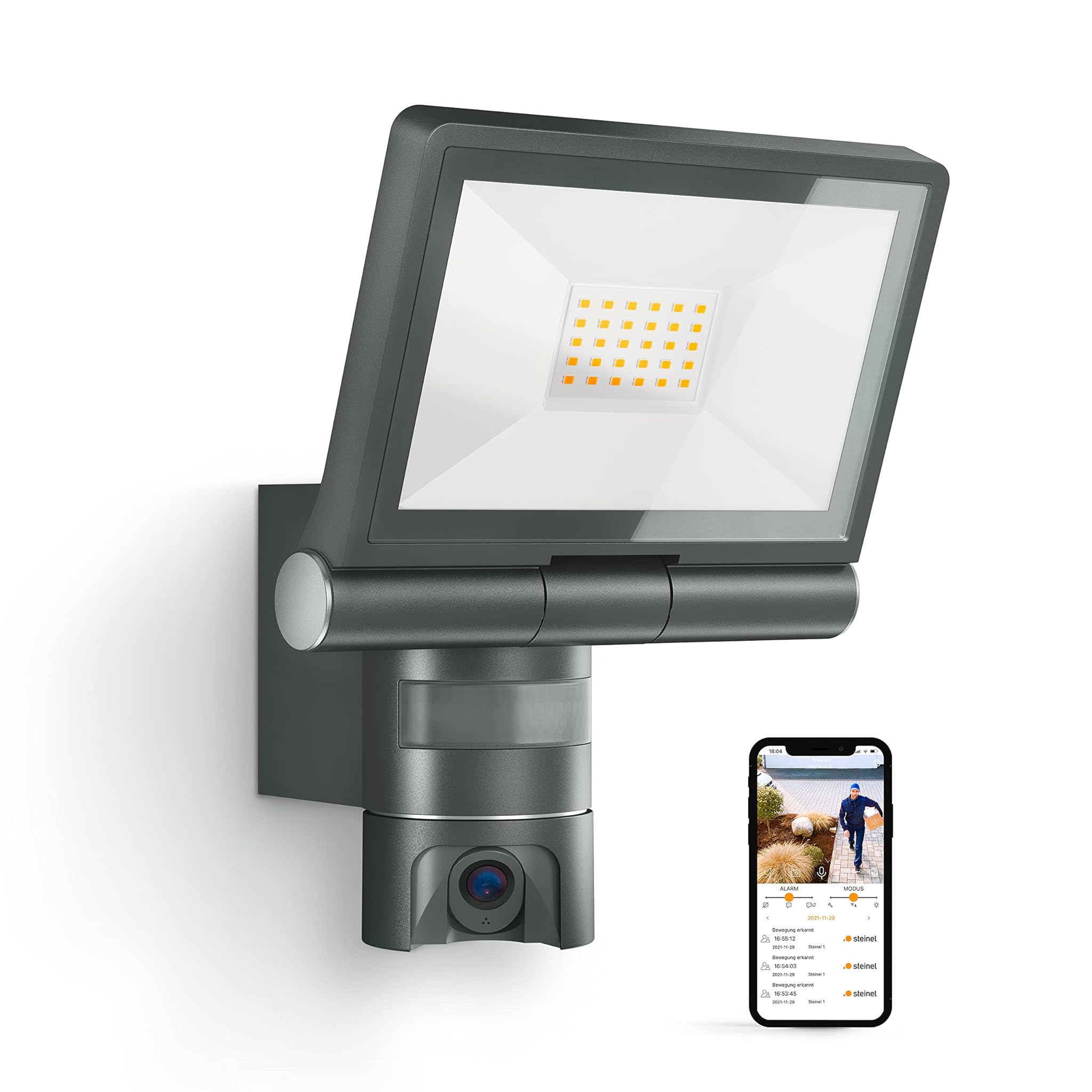 Steinel Proiettore LED Esterni XLED CAM 1 SC, Antracite