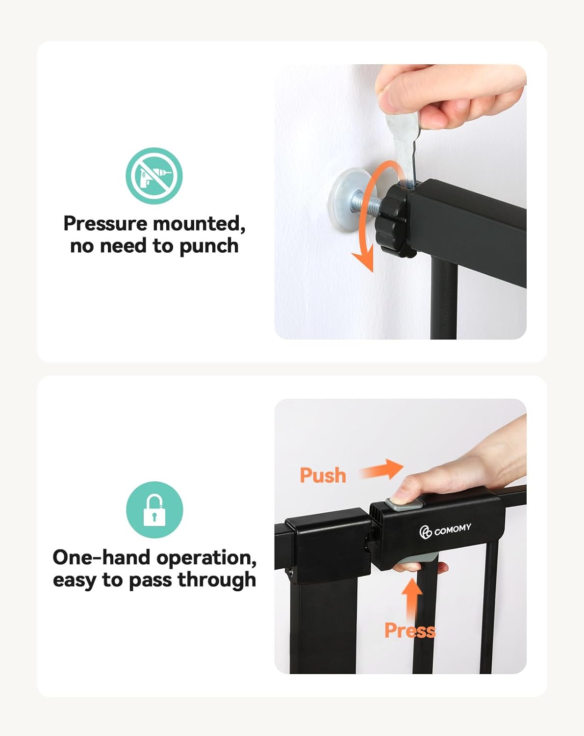 Comomy Cancelletto per Cani Extra Alto 91,5cm, Nero - immagine 5