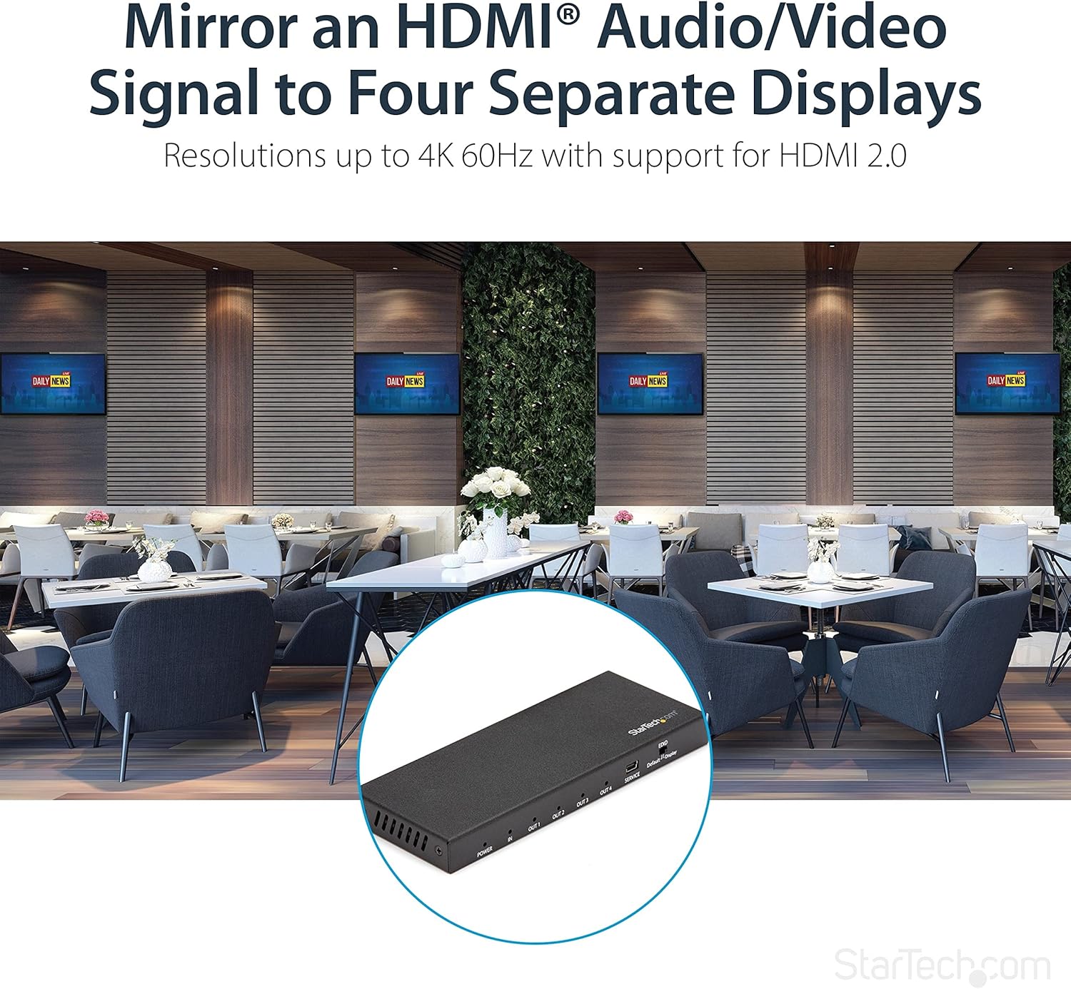 Startech.com Splitter HDMI a 4 porte 4K 60Hz - immagine 7