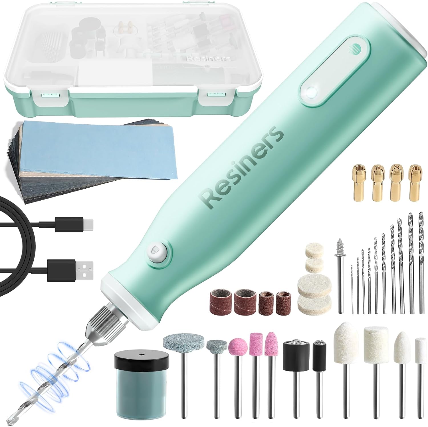 Resiners Kit Attrezzi Rotativi Senza Fili 54 Pezzi - immagine 1