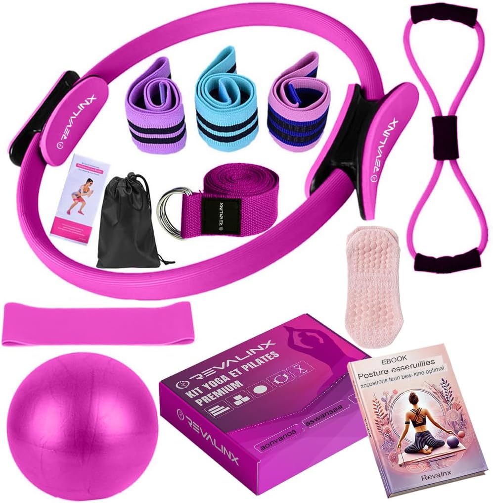 Set Yoga e Pilates 8 Pezzi, Verde e Rosa - immagine 1