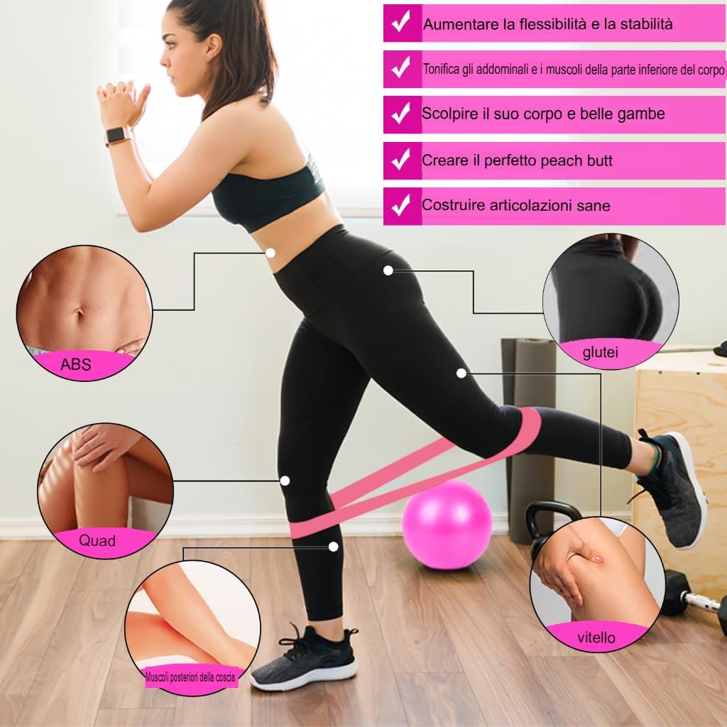 Set Yoga e Pilates 8 Pezzi, Verde e Rosa - immagine 3