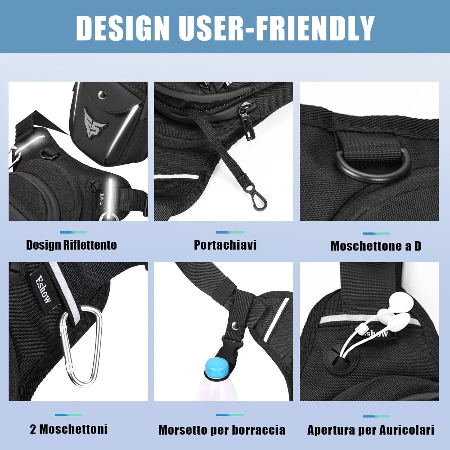 Eshow Marsupio da Gamba Moto Espandibile - immagine 7