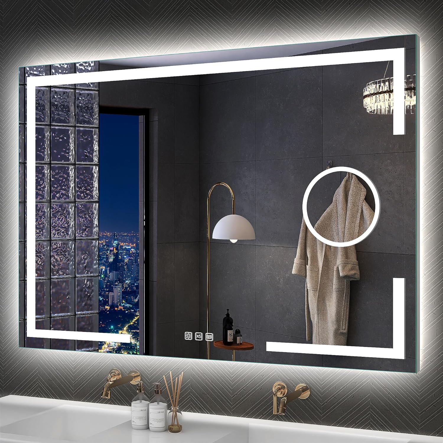 S'bagno Specchio da Trucco Illuminato 100x70cm