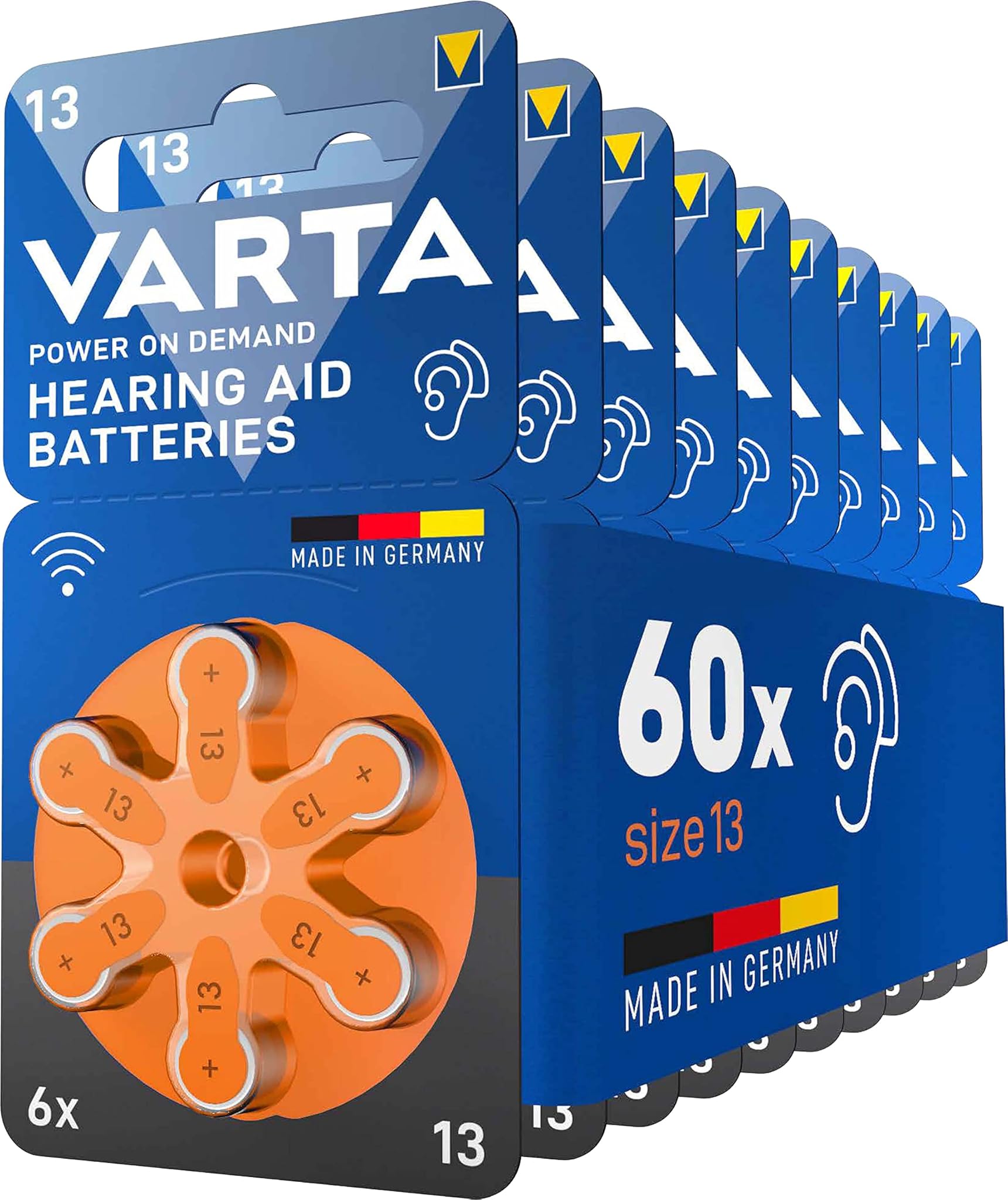 Varta Batterie per Apparecchi Acustici Tipo 13, Arancione