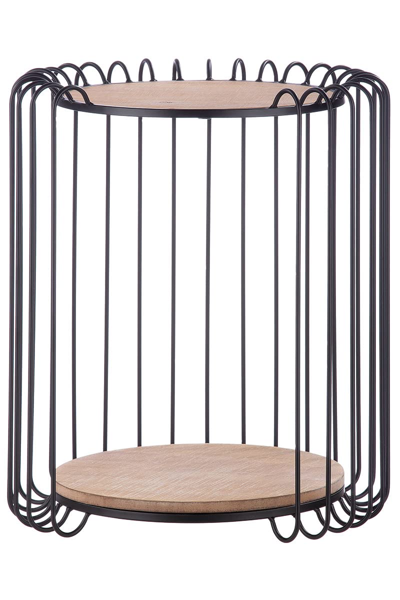 Casablanca Tavolino Rotondo in Metallo con 2 Ripiani