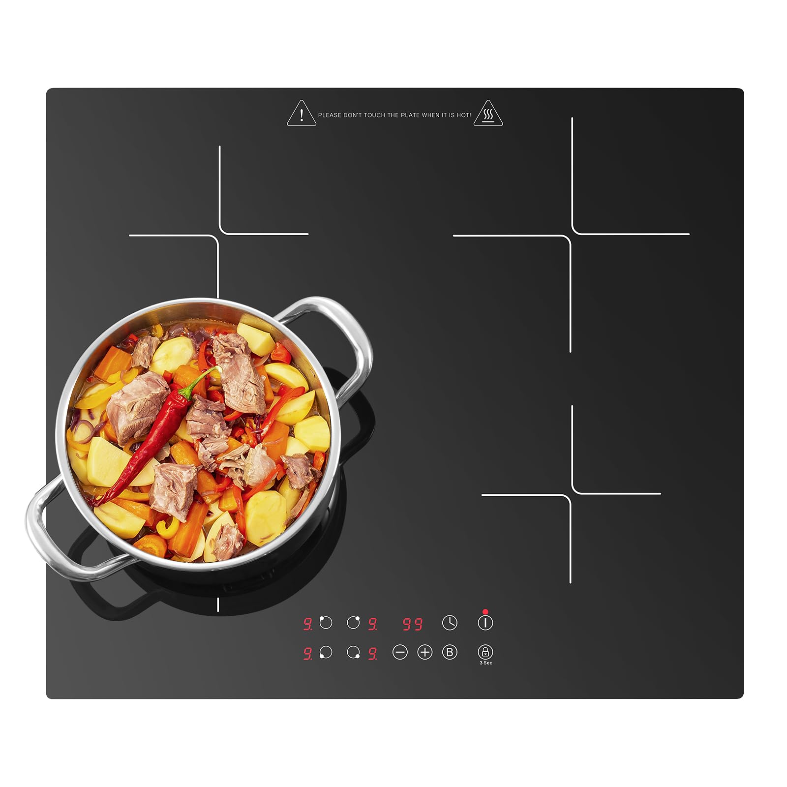 Kichpower Piano Induzione 4 Fuochi 6000W 60cm