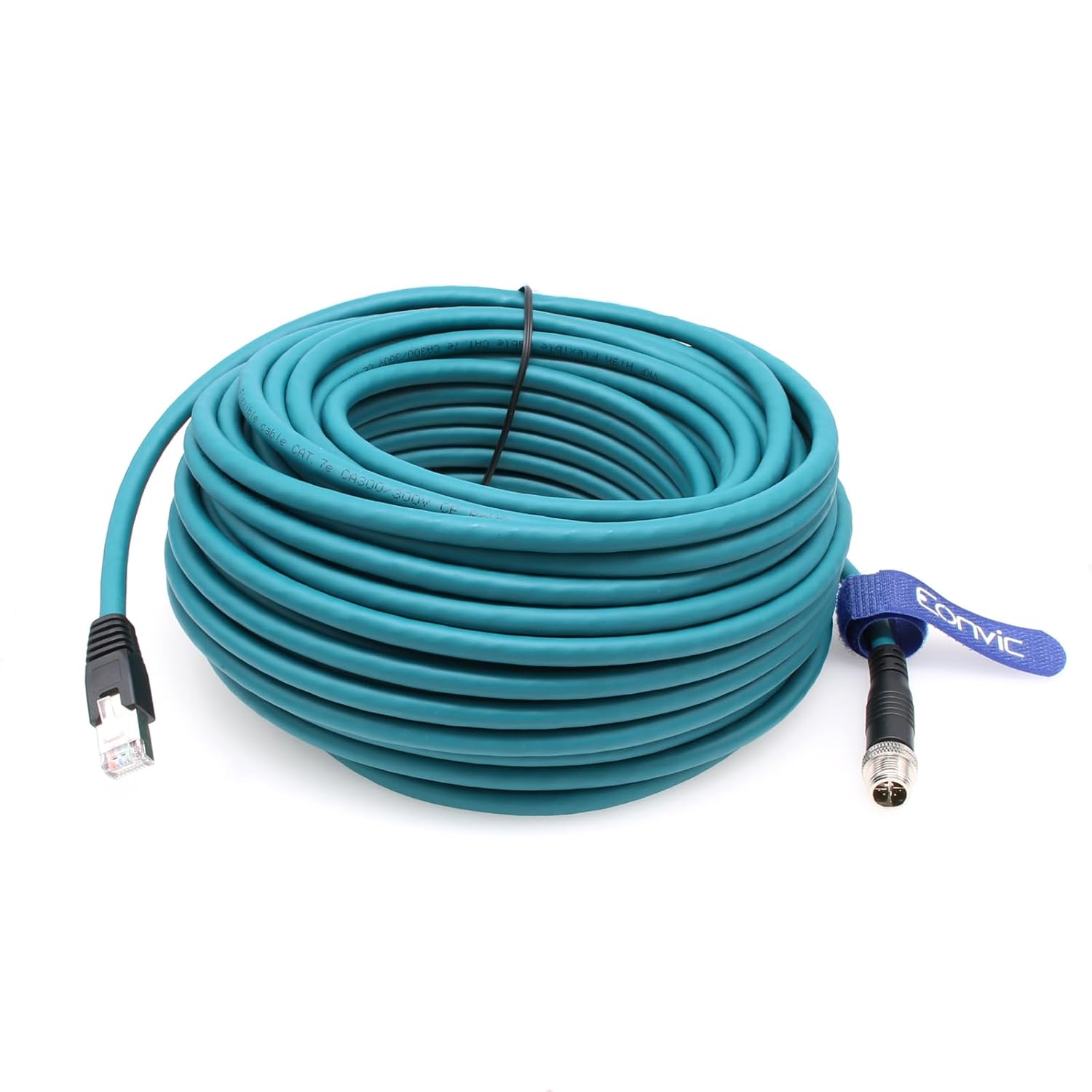 Eonvic Cavo Ethernet M12 X-Type a RJ45 Cat-7e 25m, Blu - immagine 1