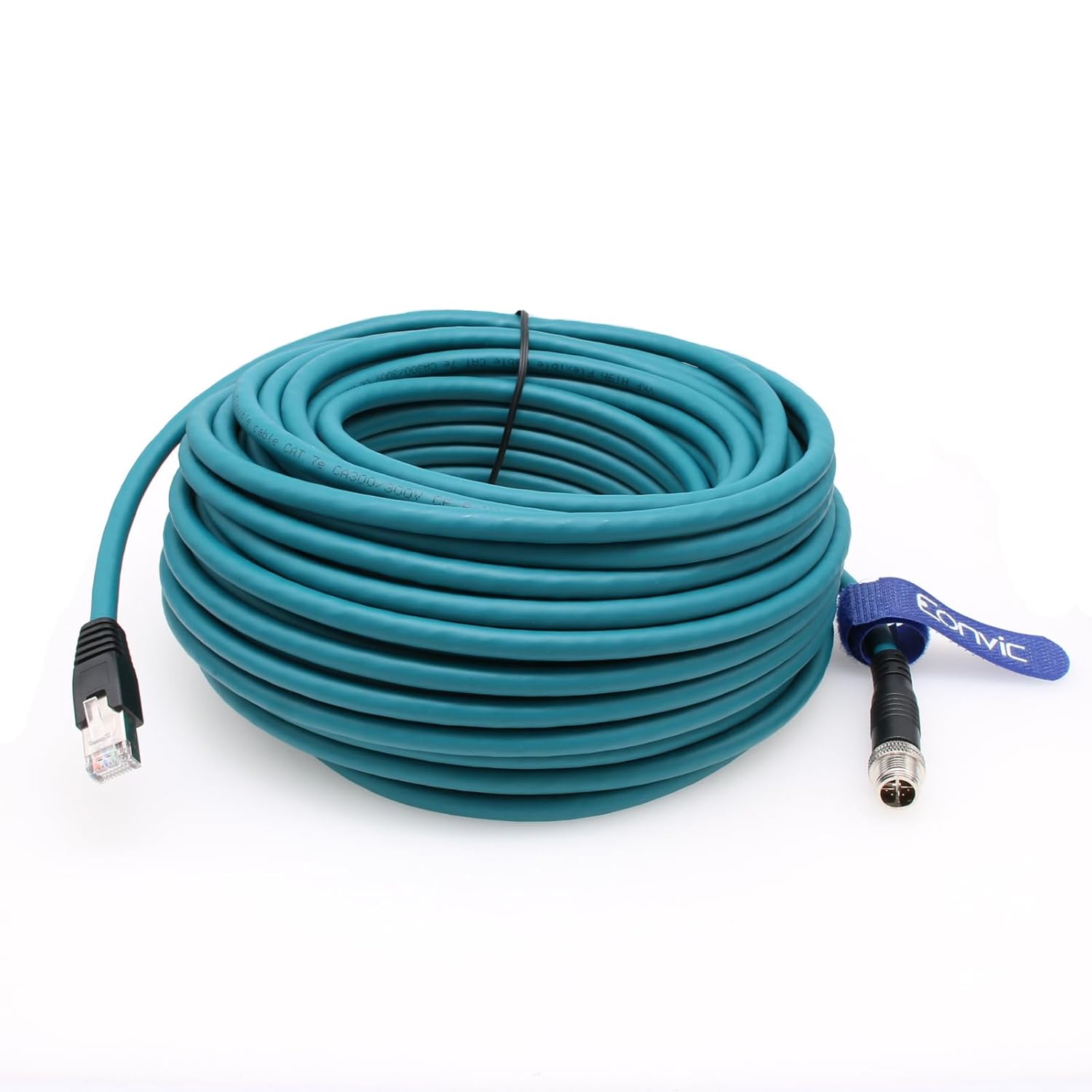 Eonvic Cavo Ethernet M12 X-Type a RJ45 Cat-7e 25m, Blu - immagine 2