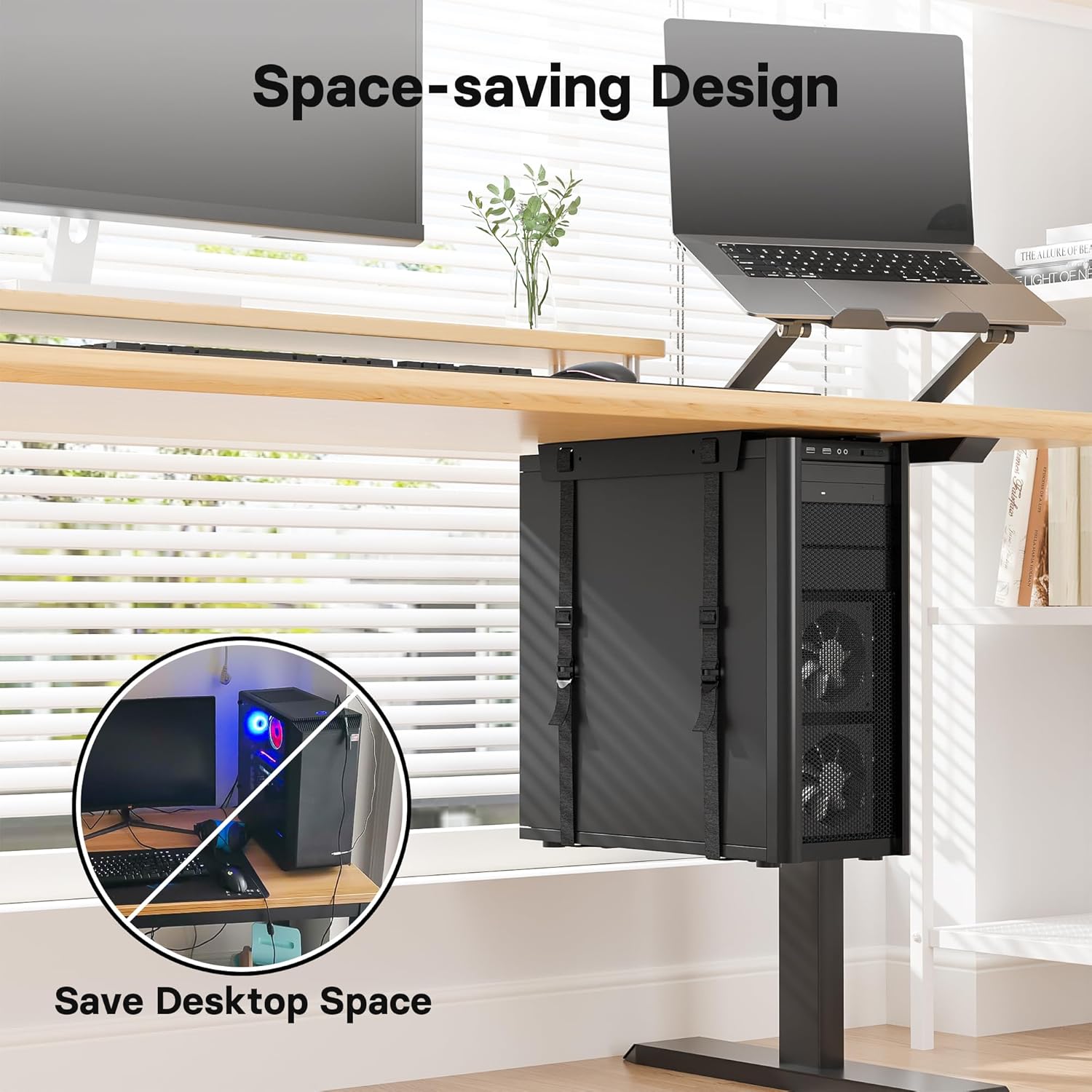 Bontec Porta PC da Sotto Scrivania Regolabile - immagine 2