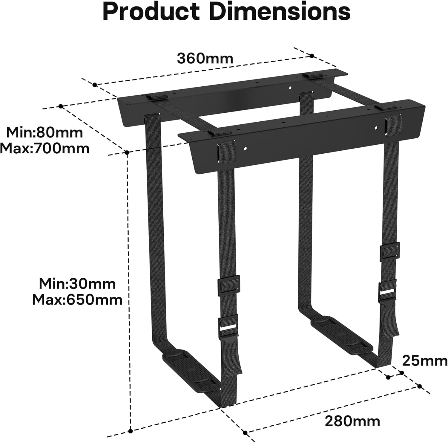 Bontec Porta PC da Sotto Scrivania Regolabile - immagine 6