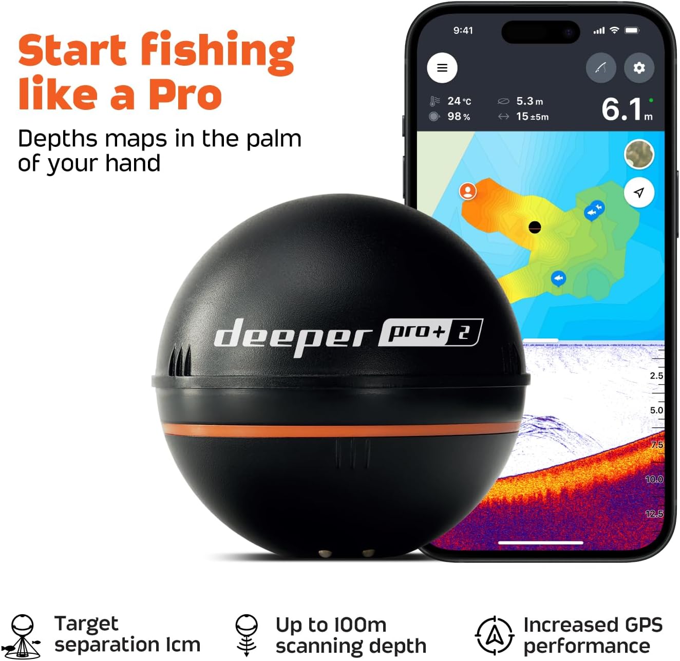 Deeper Pro+ 2 Fish Finder - Sonar da Pesca con GPS - immagine 2