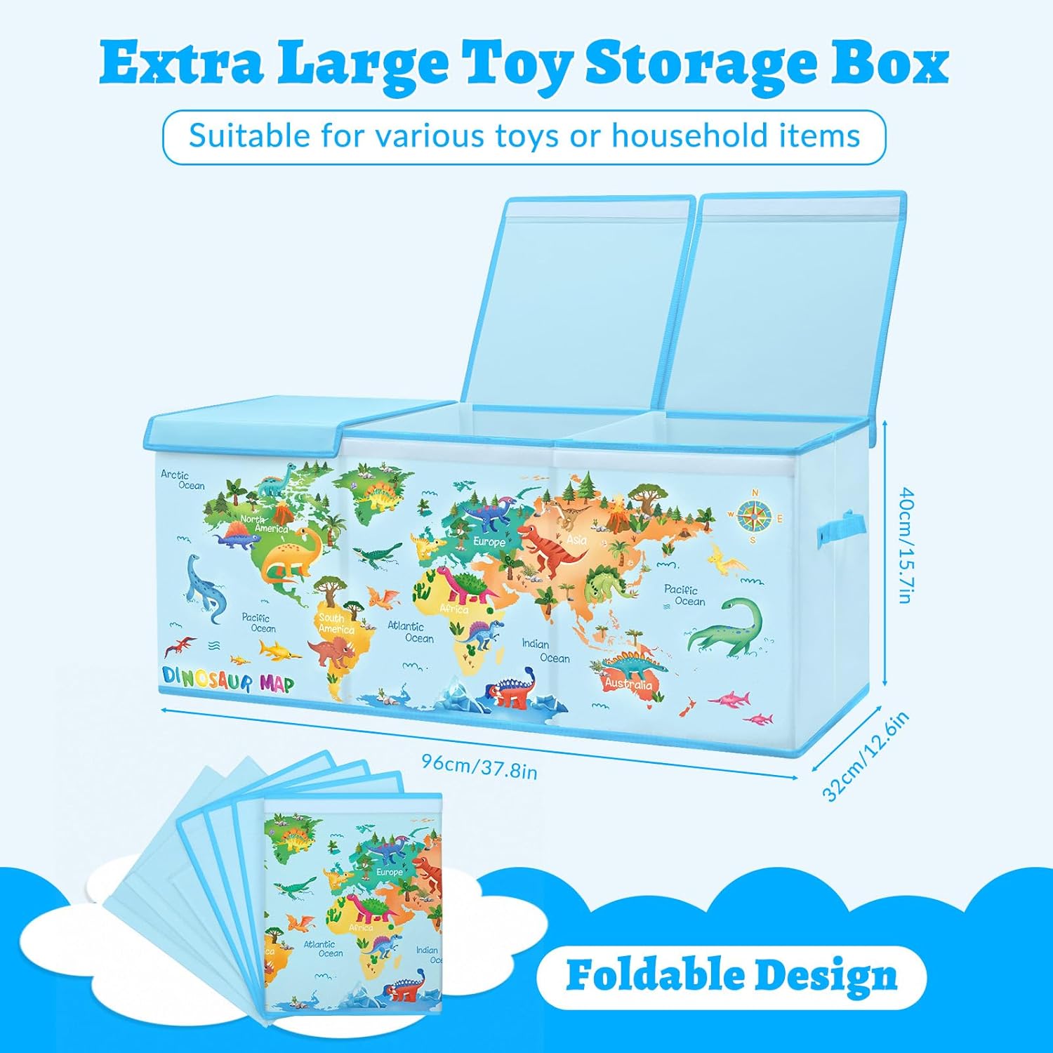 Contenitore Giochi Bambini Extra Large con Coperchio - immagine 2