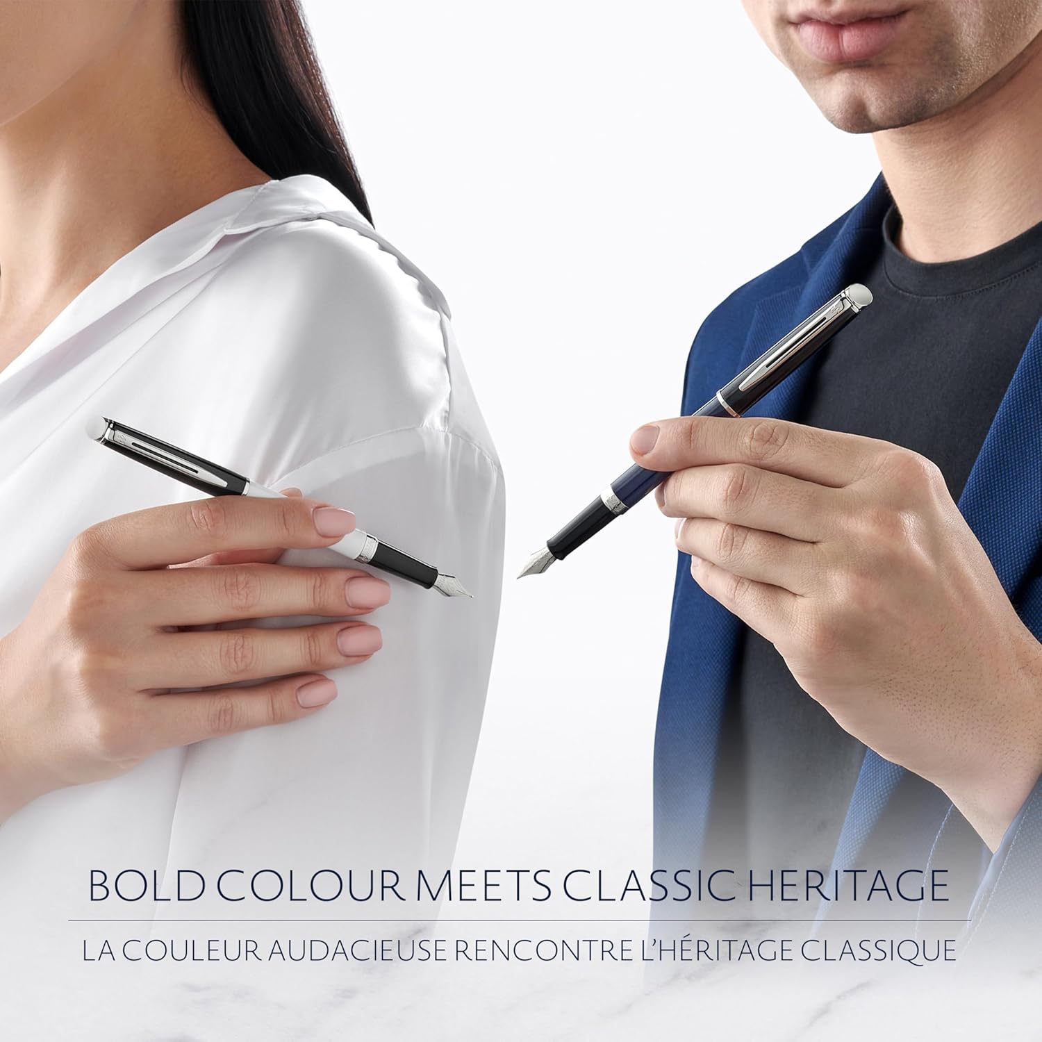 Waterman Hémisphère Penna Stilografica, Nera e Blu - immagine 2