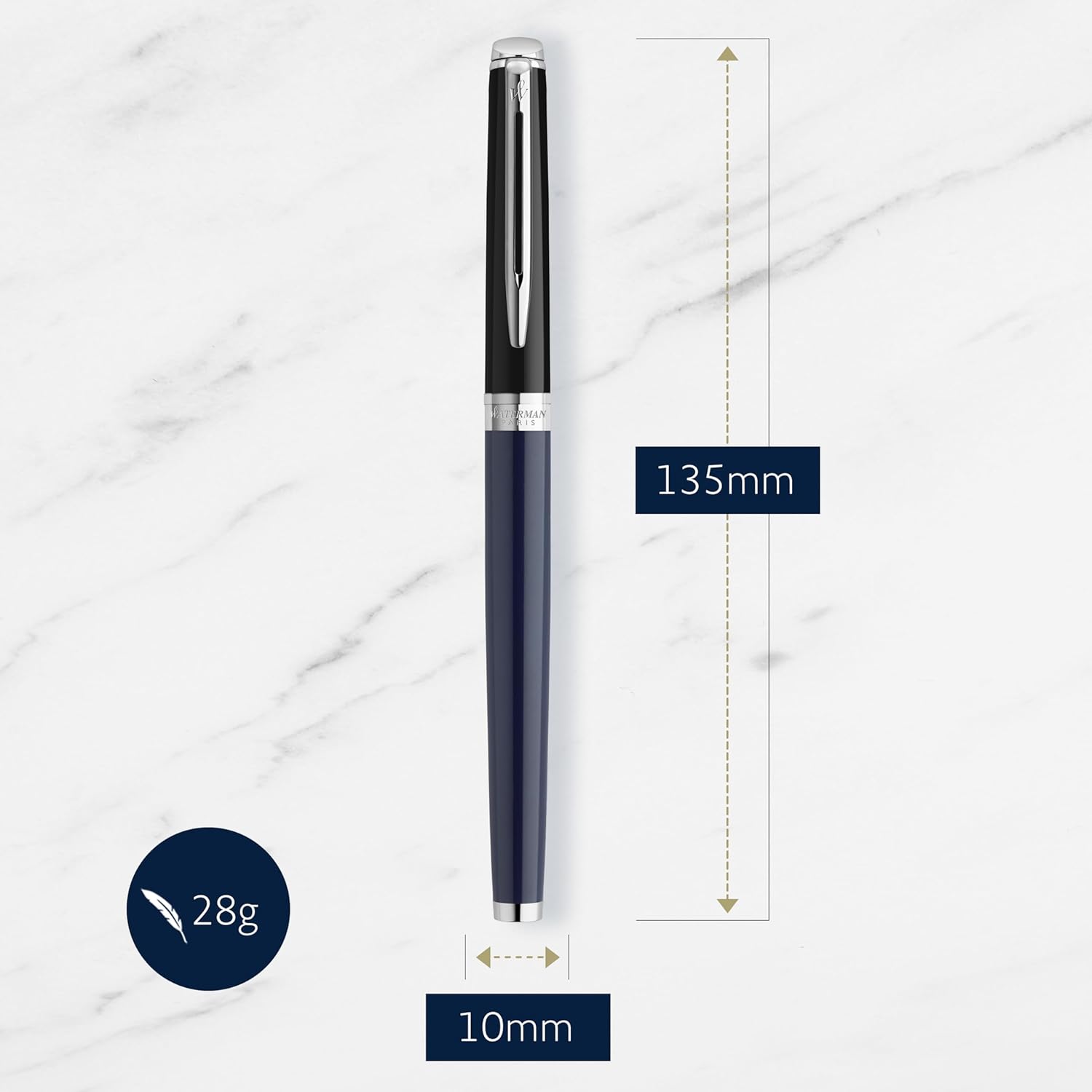 Waterman Hémisphère Penna Stilografica, Nera e Blu - immagine 3