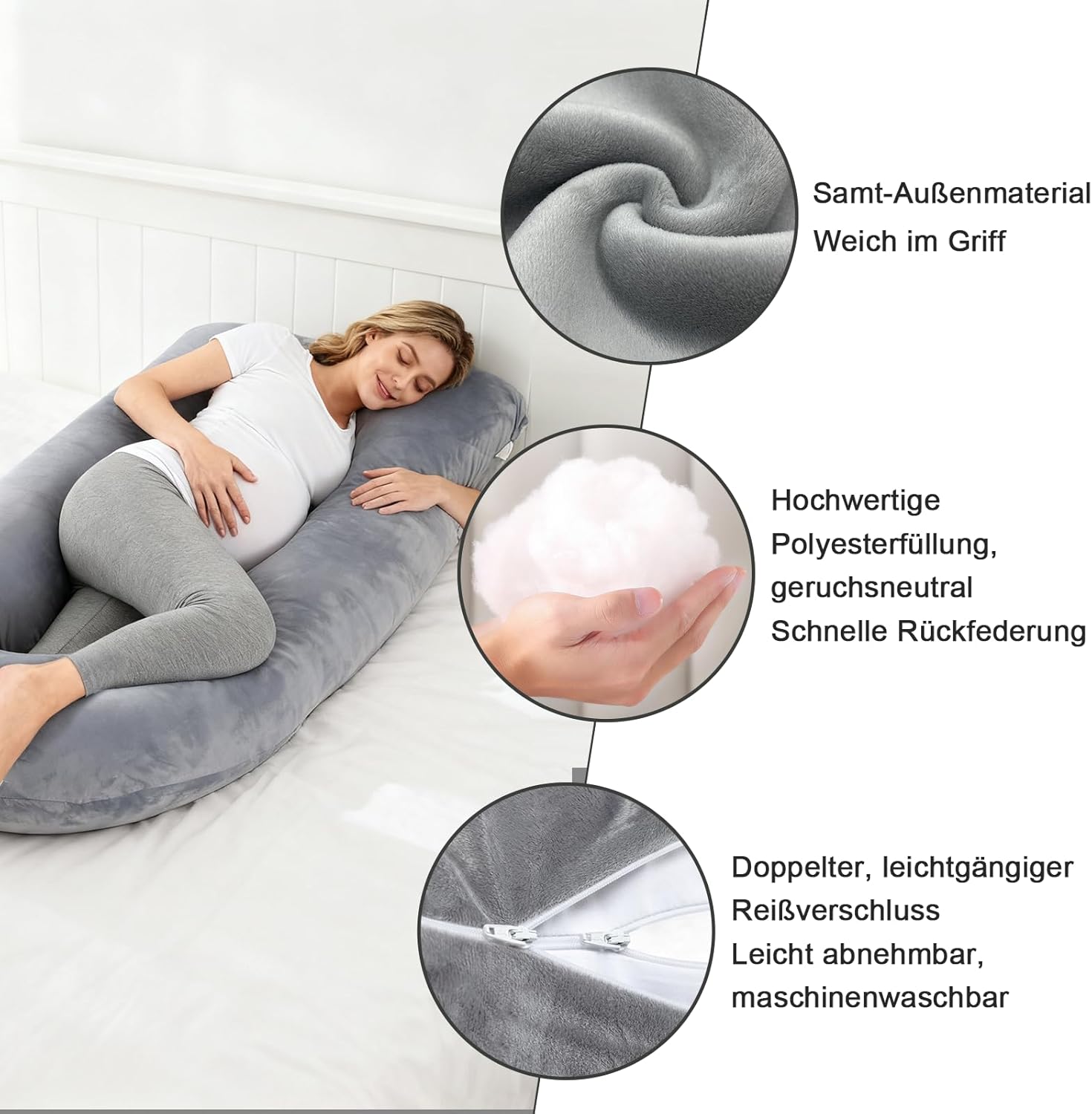 Cuscino Gravidanza e Allattamento a U 145cm - immagine 3