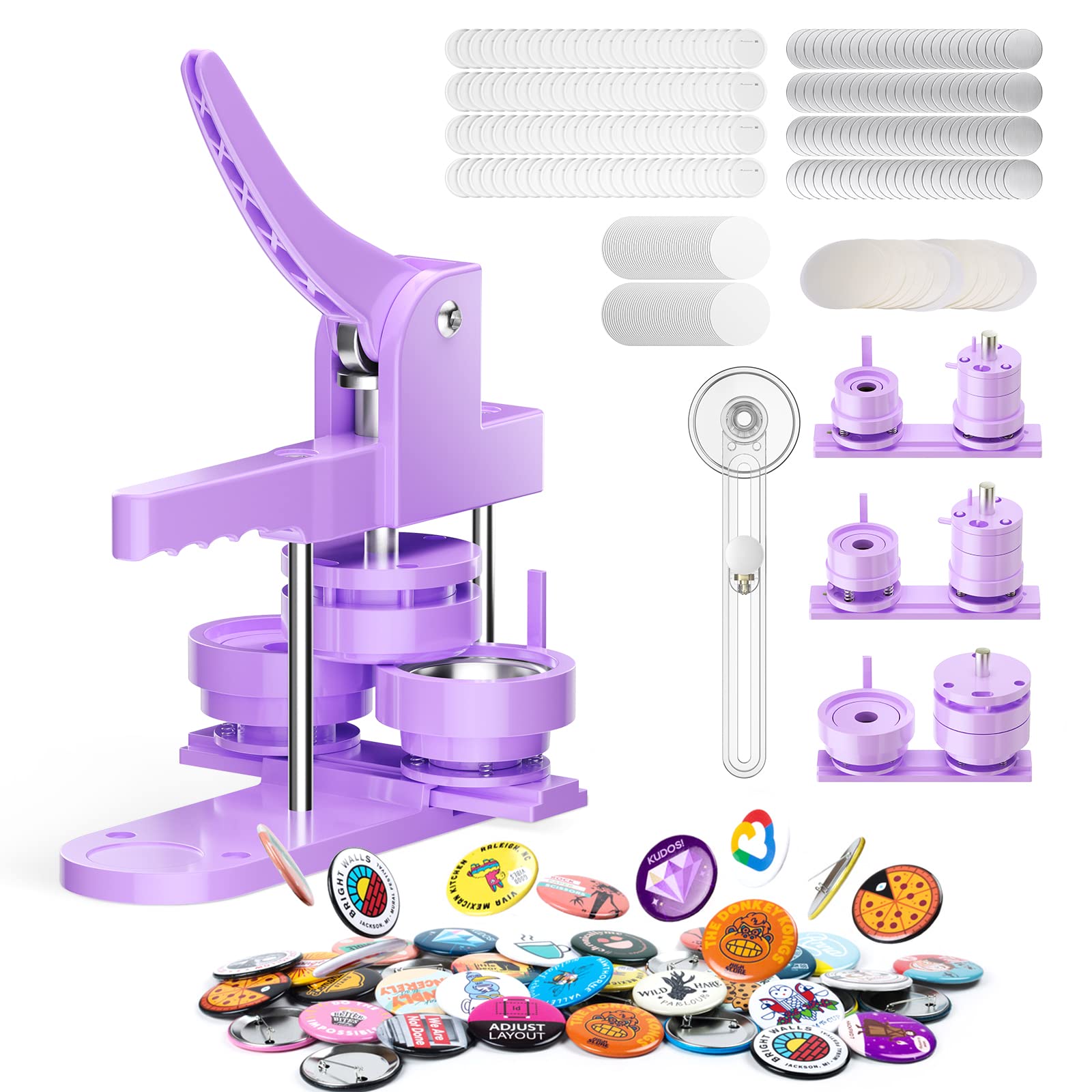 Zimiking Button Maker Badge Machine 25+32+58mm, Viola