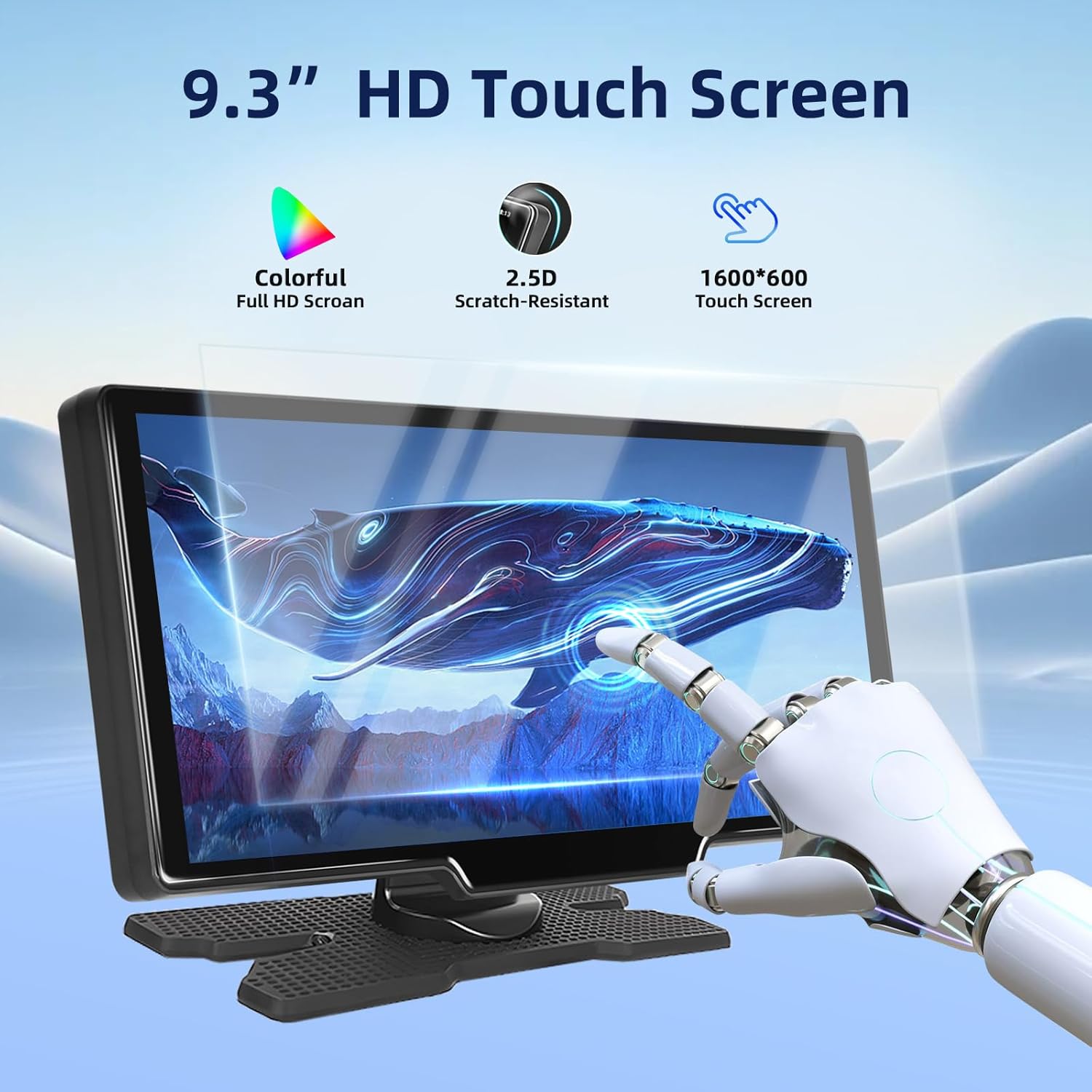 Motorsi Autoradio Portatile Wireless Carplay Android Auto 9,3" - immagine 5