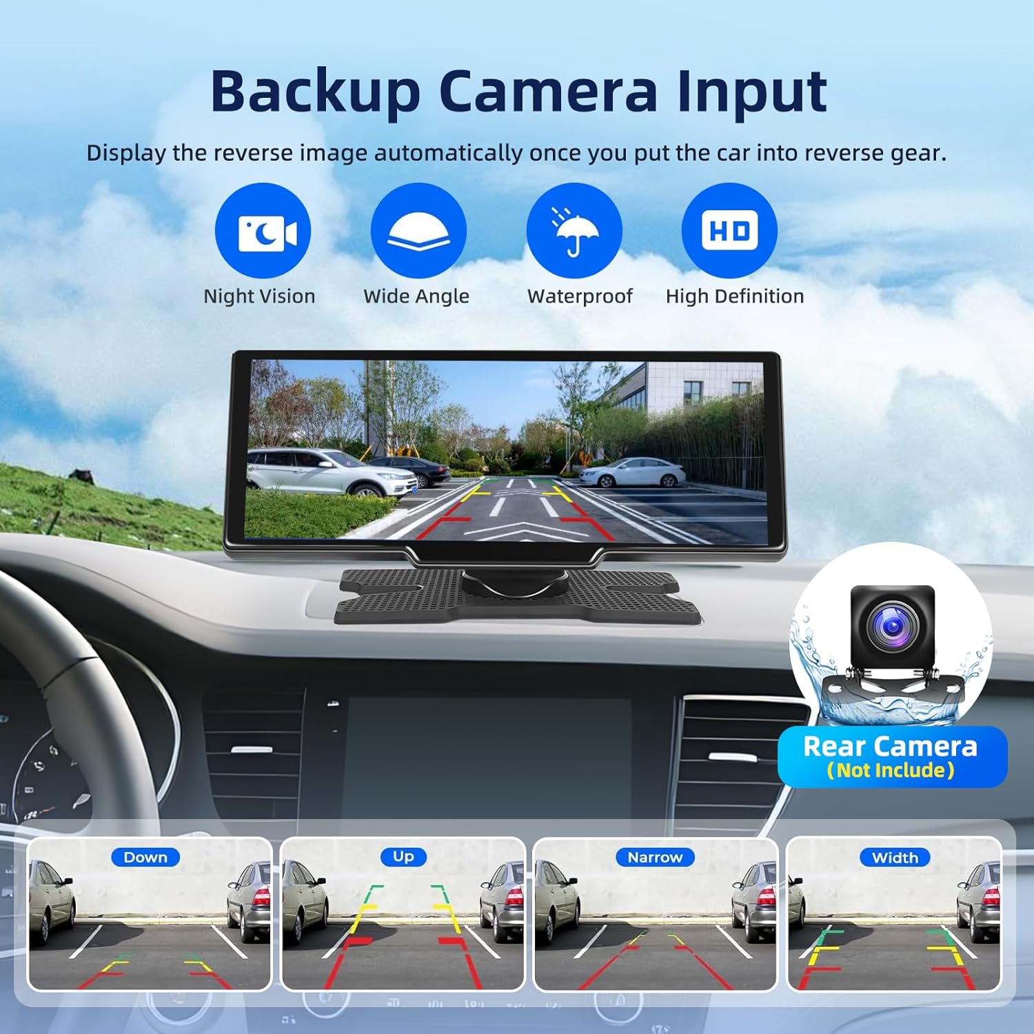 Motorsi Autoradio Portatile Wireless Carplay Android Auto 9,3" - immagine 6