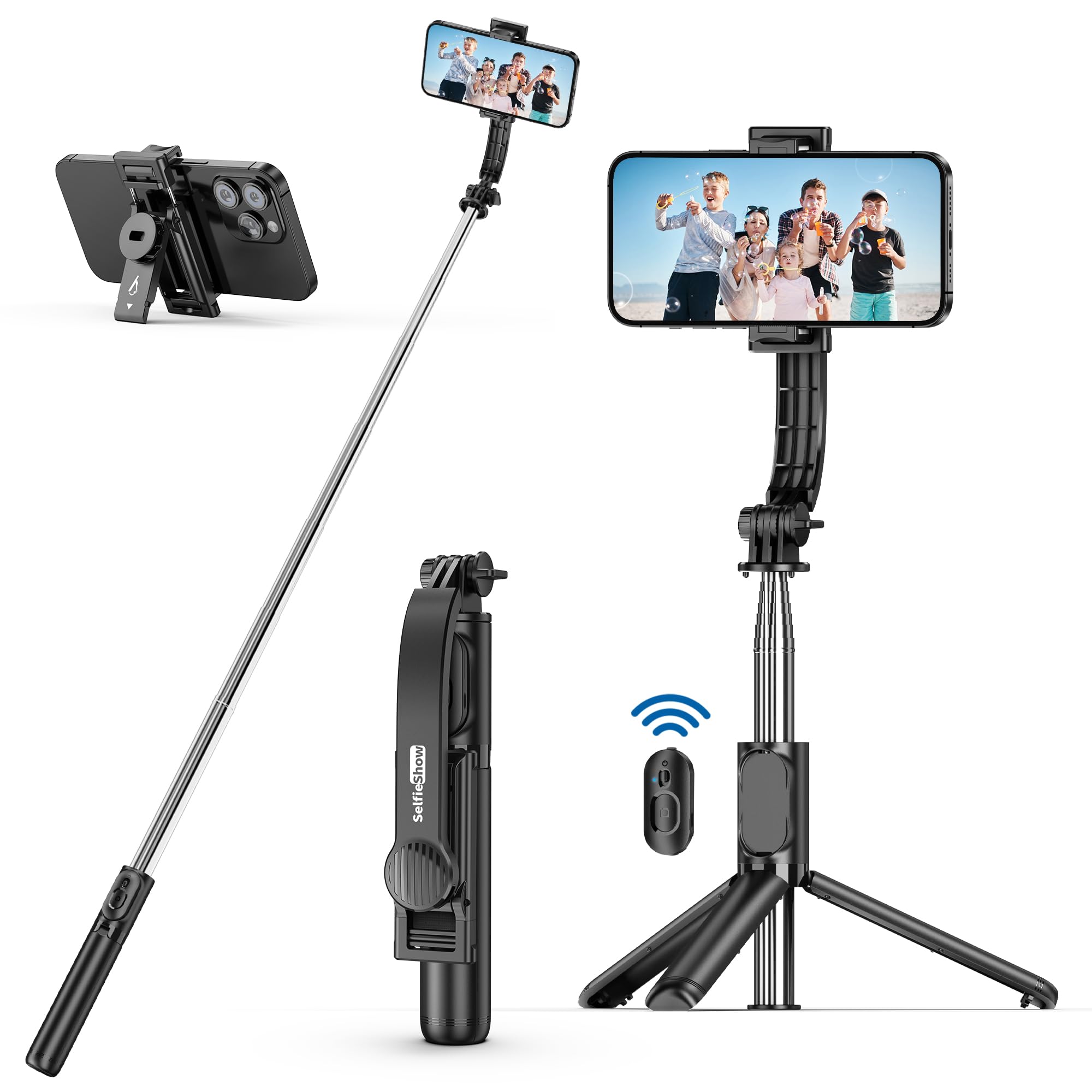 Selfieshow Bastone Selfie Treppiede 4 in 1, 106cm
